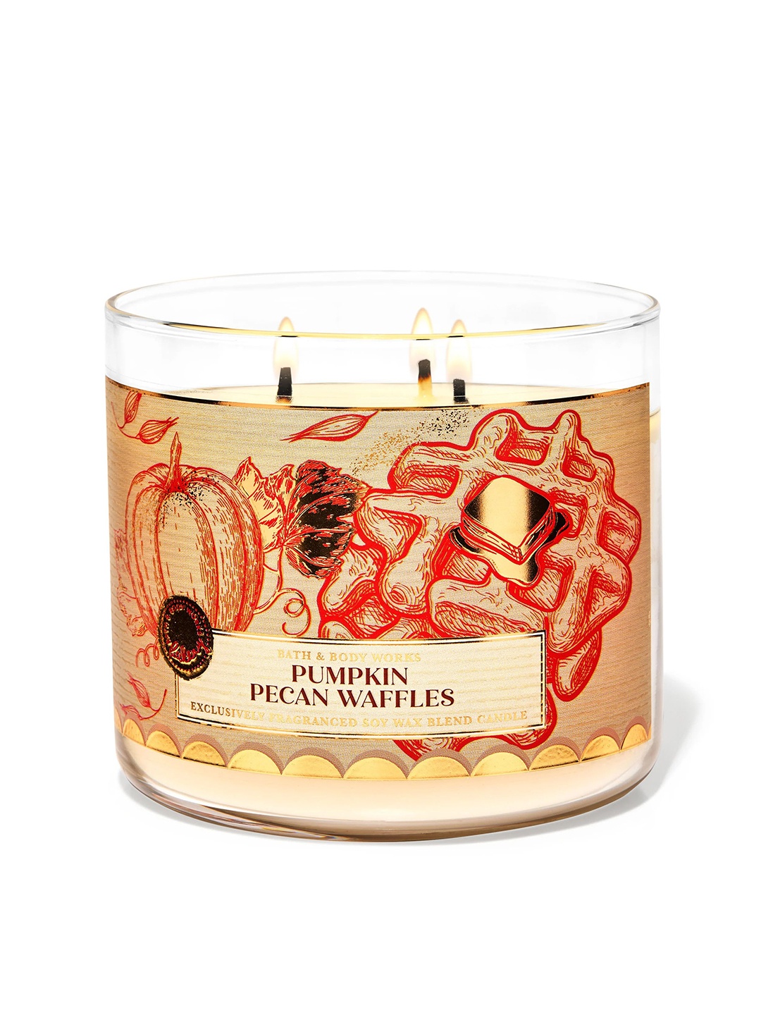 

Bath & Body Works Pumpkin Pecan Waffles 3-Wick Candle - 411 g, Orange