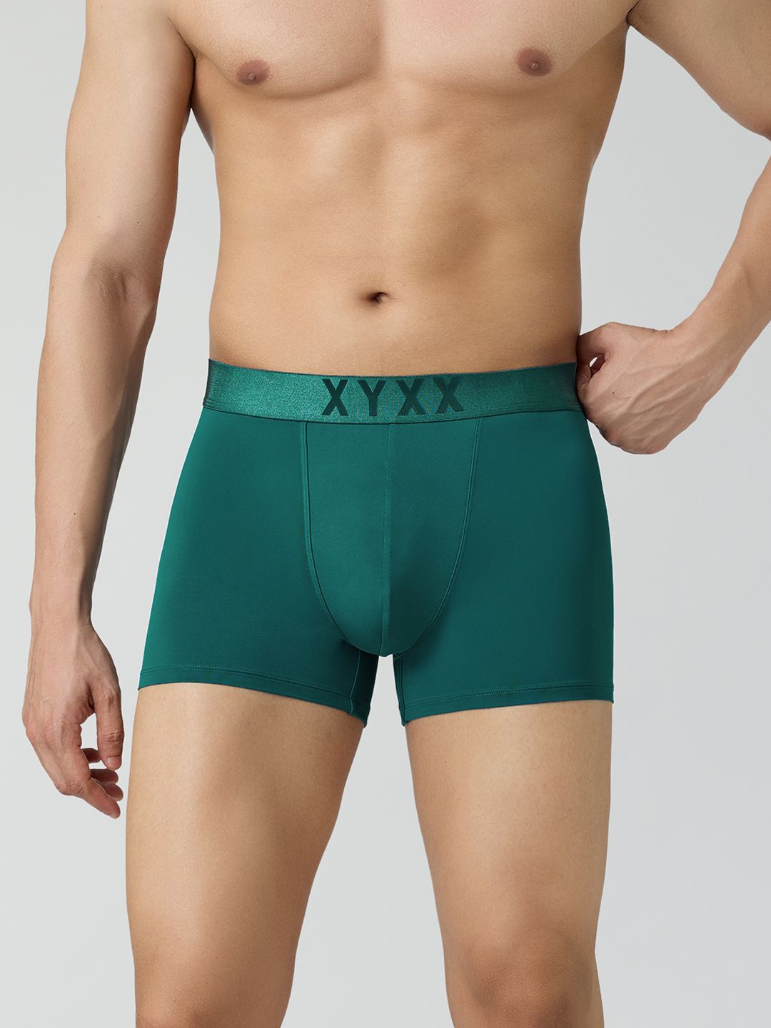 

XYXX Men Solid Rev Tactel Trunk Underwear, Green