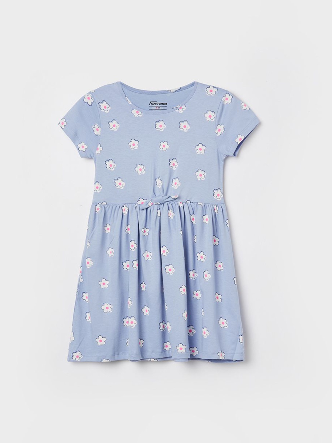 

Fame Forever by Lifestyle Girls Cotton Printed Fit & Flare Dress, Blue