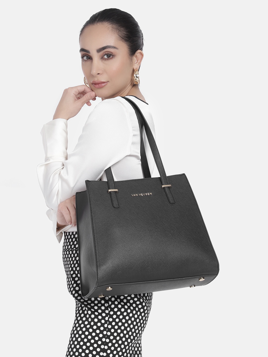 

Van Heusen Textured Shoulder Bag, Black