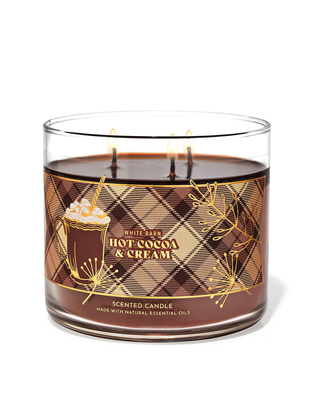 

Bath & Body Works Hot Cocoa & Cream Scented 3-Wick Candle - 411g, Brown