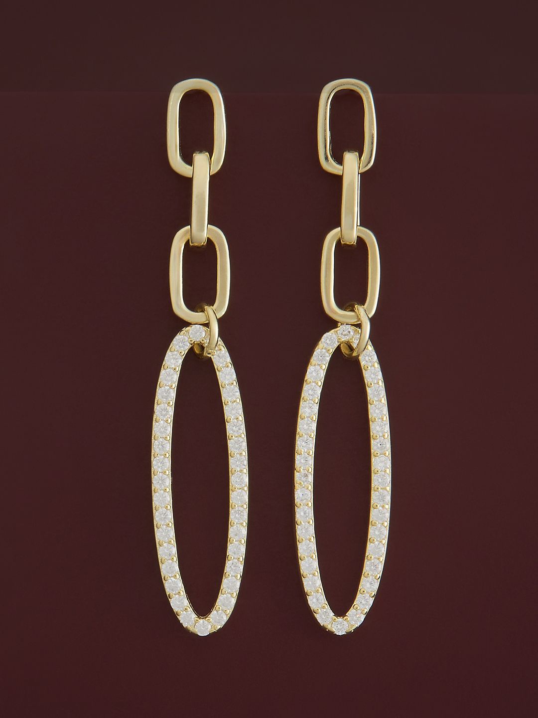 

Kushal's Fashion Jewellery Sterling Silver Zircon Gold-Plated Drop Earrings