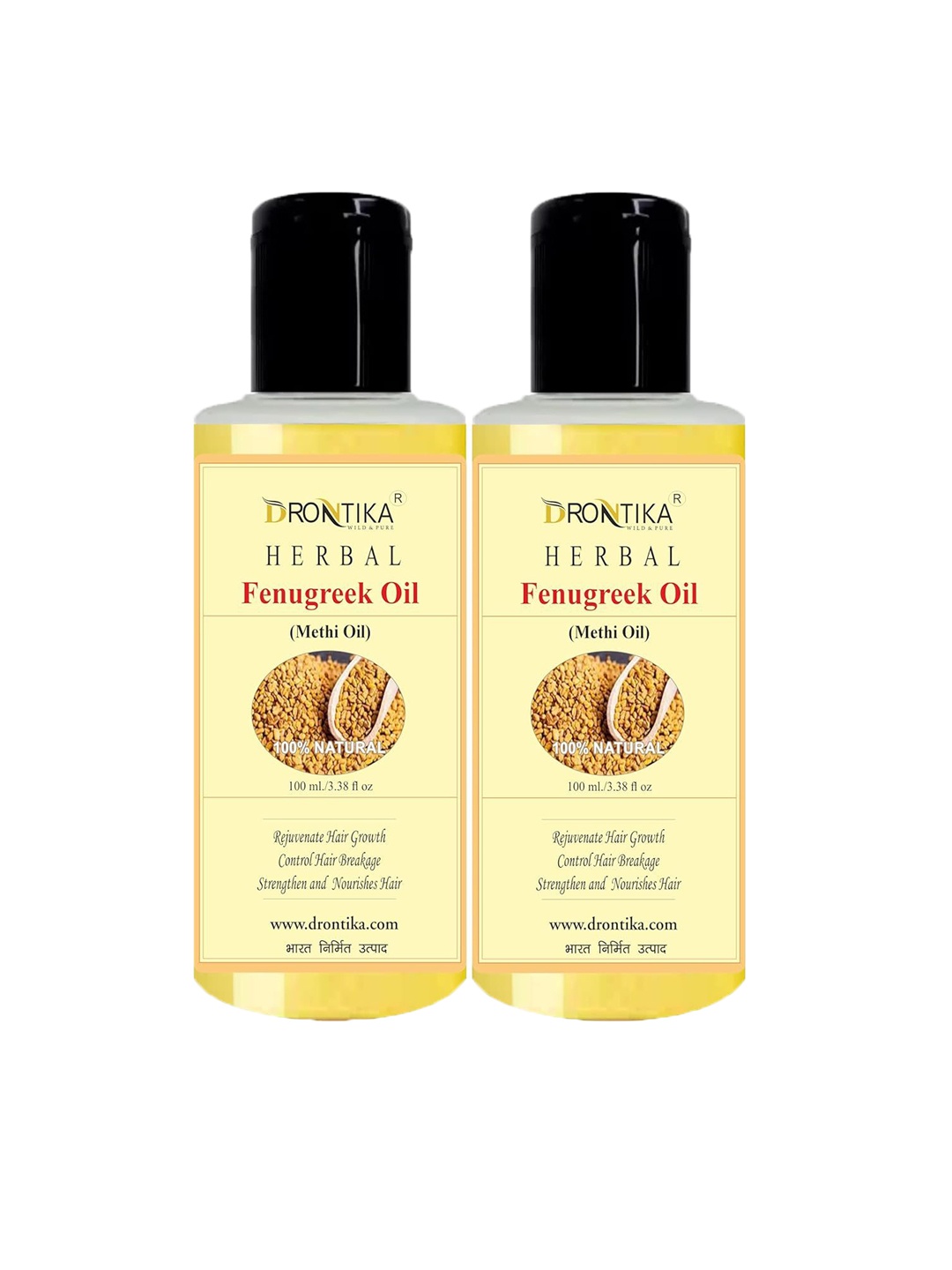 

DRONTIKA Set Of 2 Herbal Fenugreek Oil For Hair Growth - 100 ml Each, White