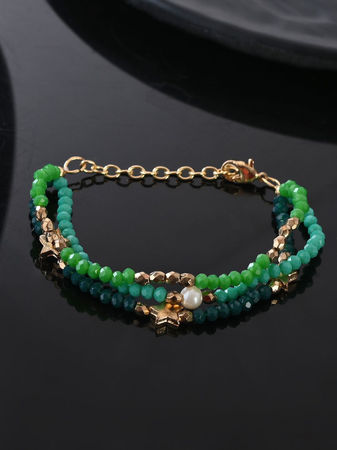 

RICHEERA Gold-Plated Beaded Multistrand Bracelets