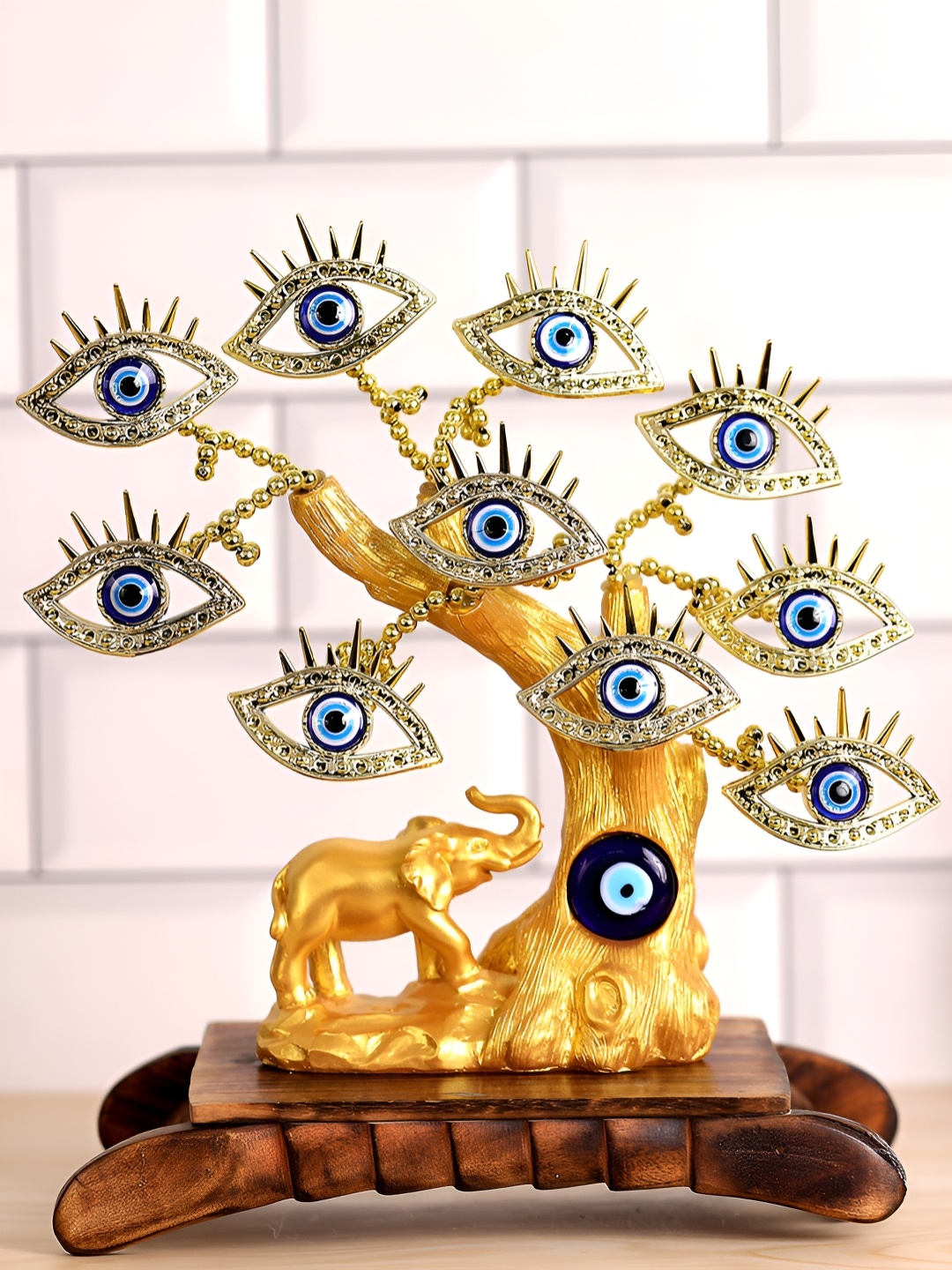 

FOLIYAJ Gold-Toned Figurine Showpiece