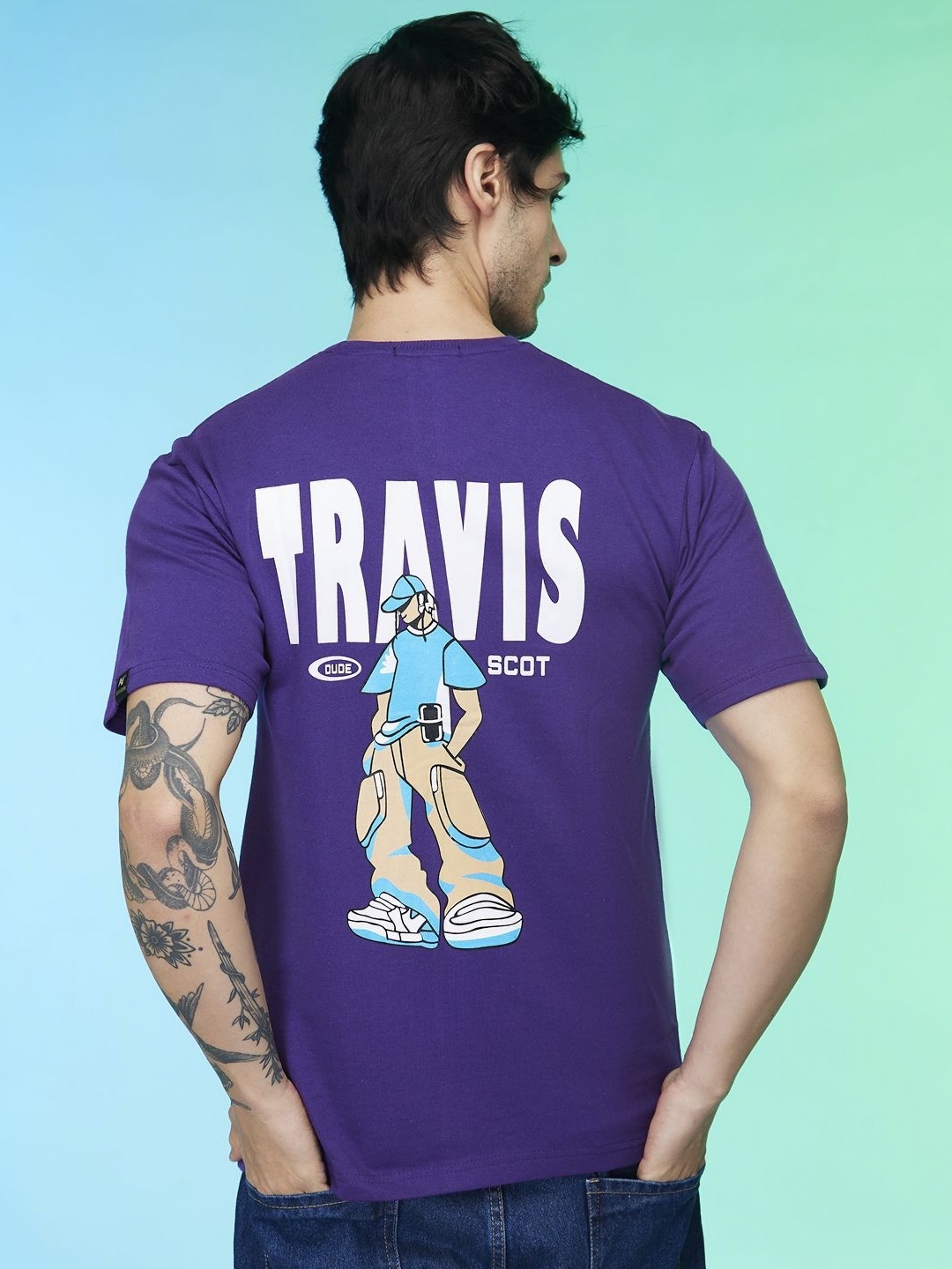

Mmore Men Printed T-shirt, Purple