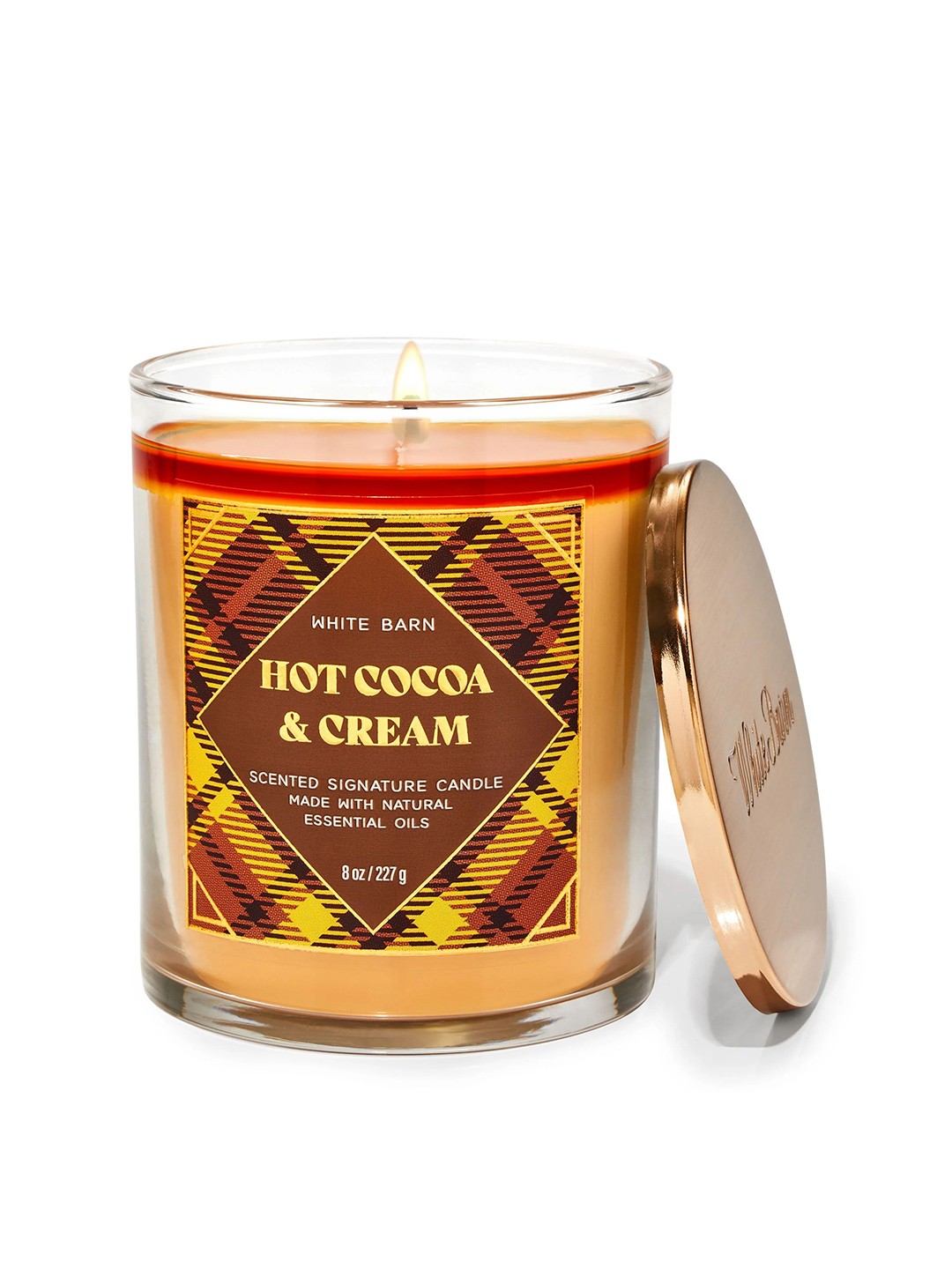 

Bath & Body Works Hot Cocoa & Cream Signature Single Wick Candle - 227g, Brown