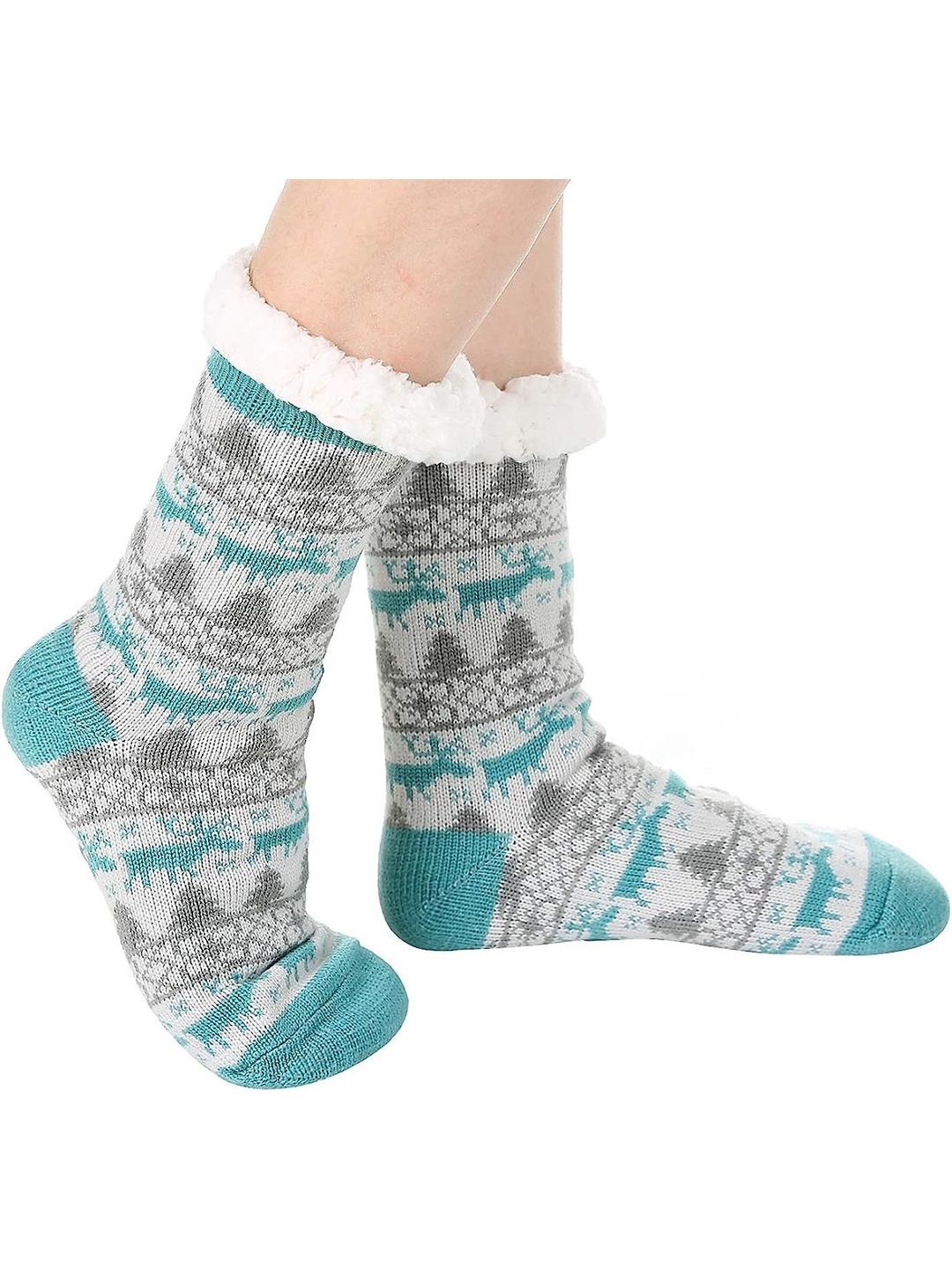 

Alexvyan Women Printed Calf-Length Socks, Green