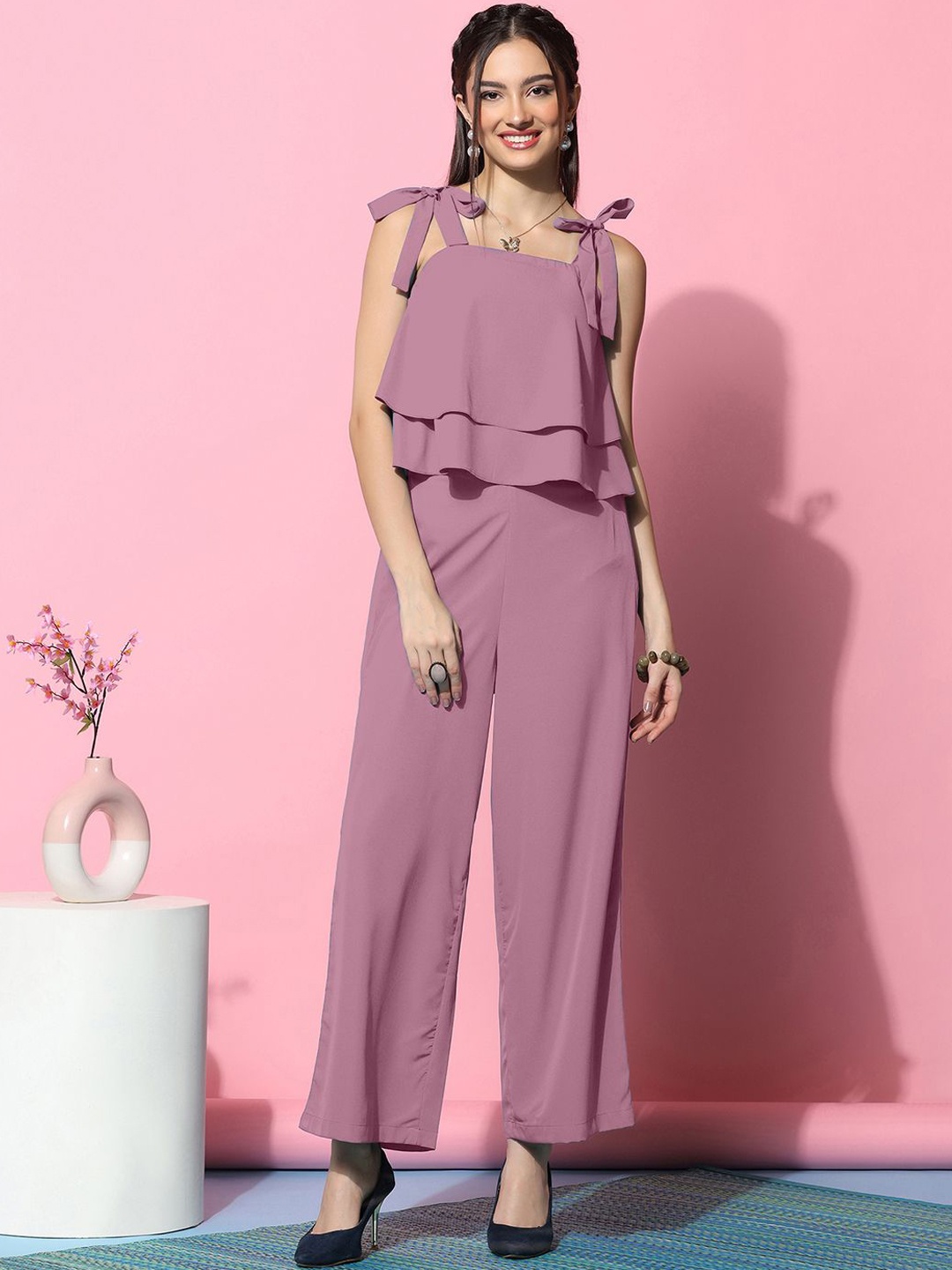 

Selvia Square Neck Top & Palazzo, Pink