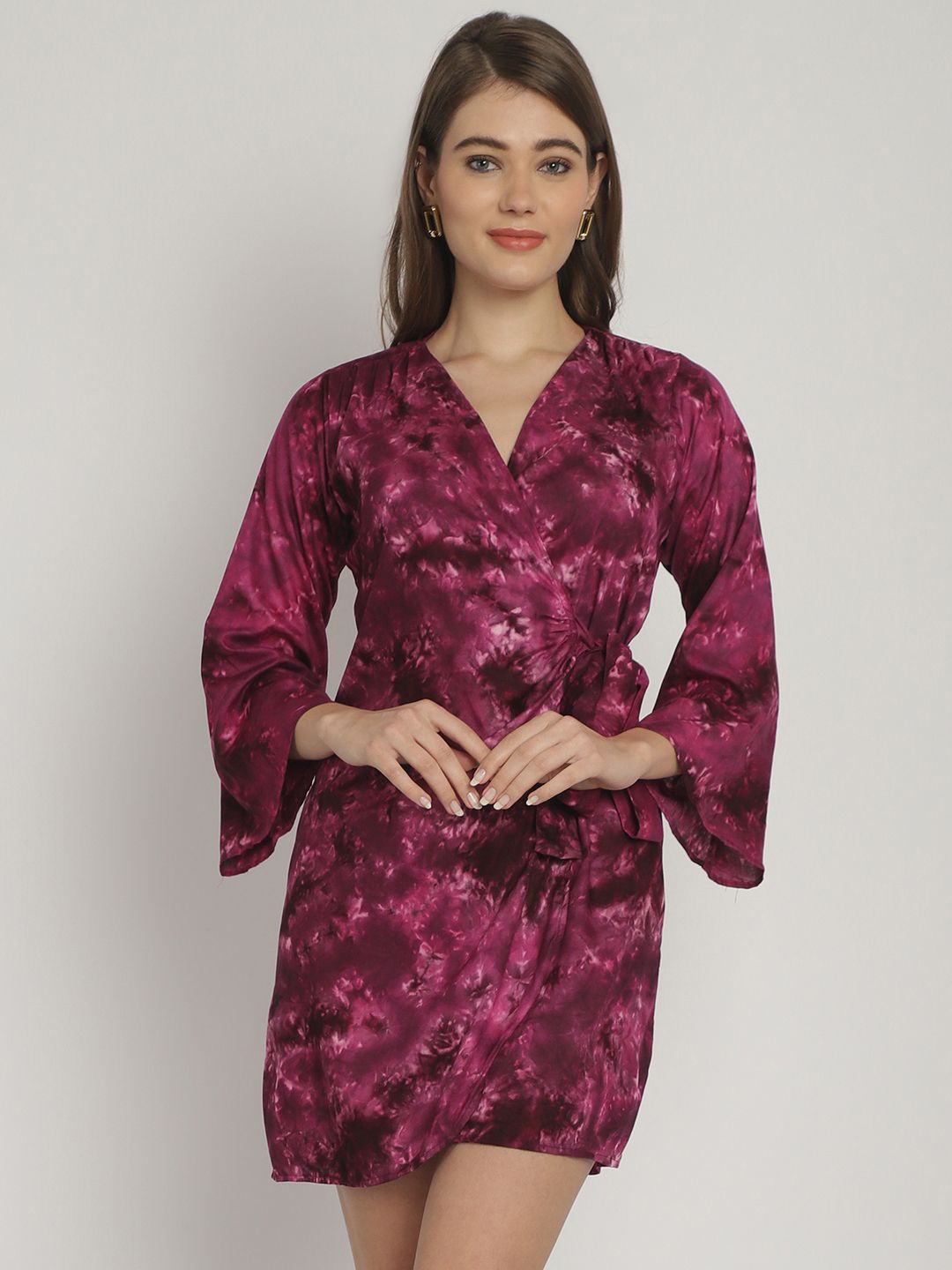 

Blissence Women Printed Swimwear Cover-up Dress, Purple