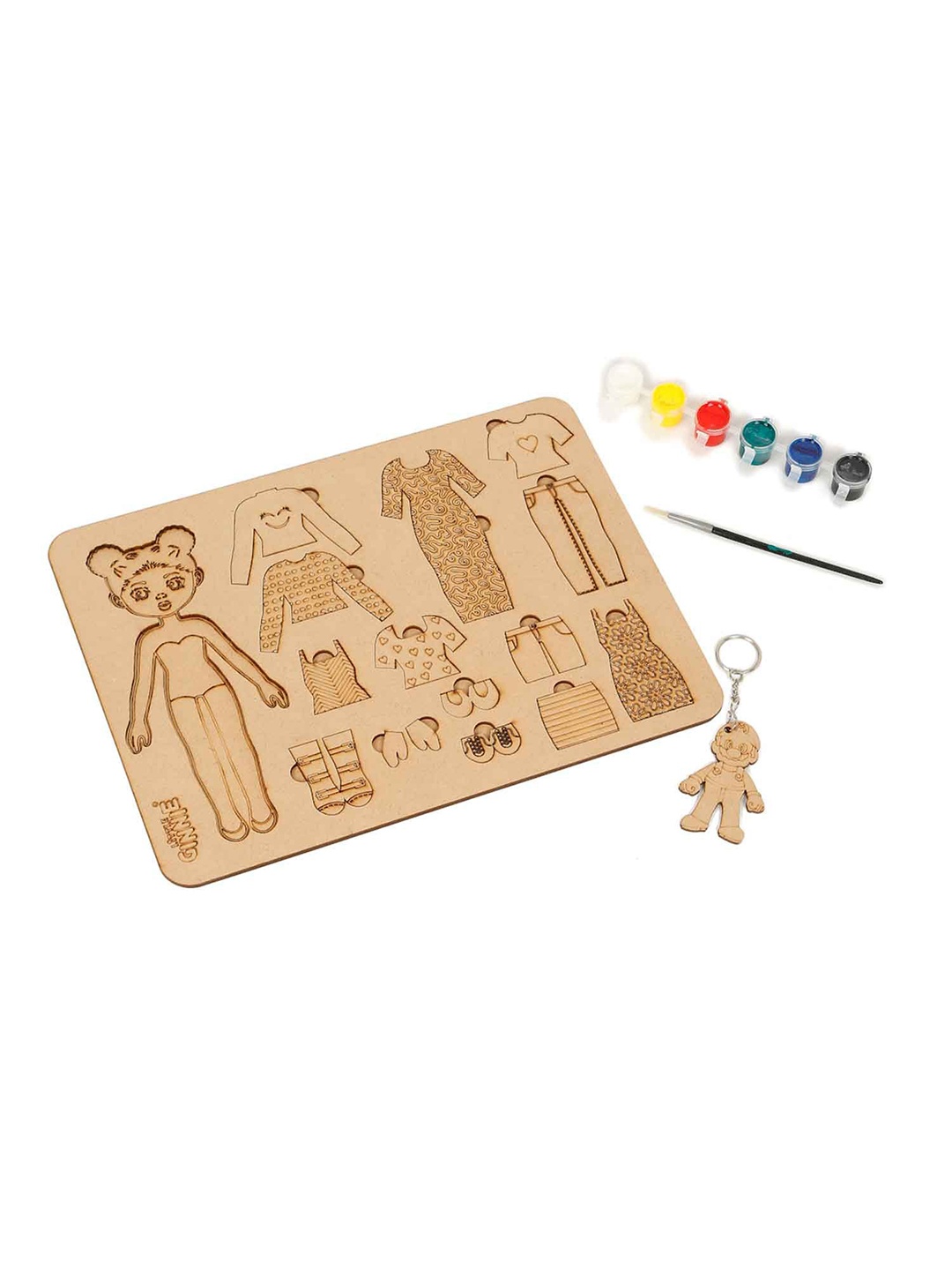 

LITTLE GINNIE Set of 4 Puzzles Activity Toys and Games, Brown