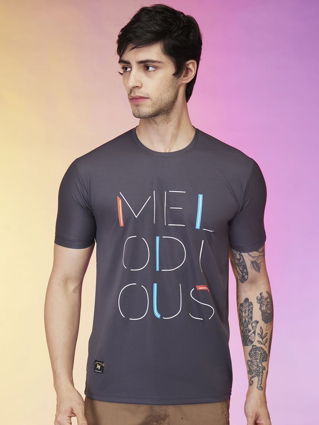 

Mmore Graphic Printed T-shirt, Grey