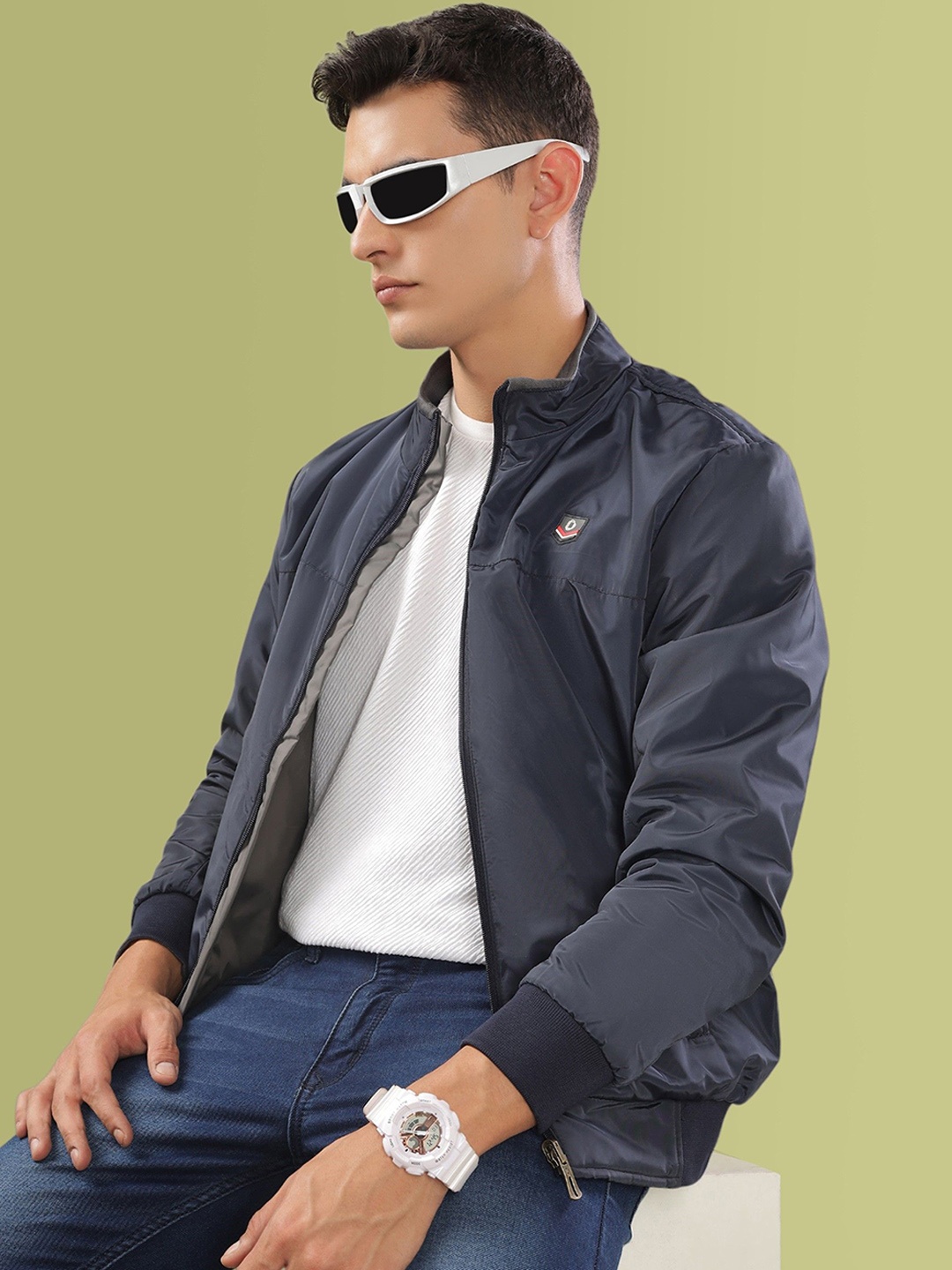 

Dollar Men Lightweight Bomber Jacket, Navy blue