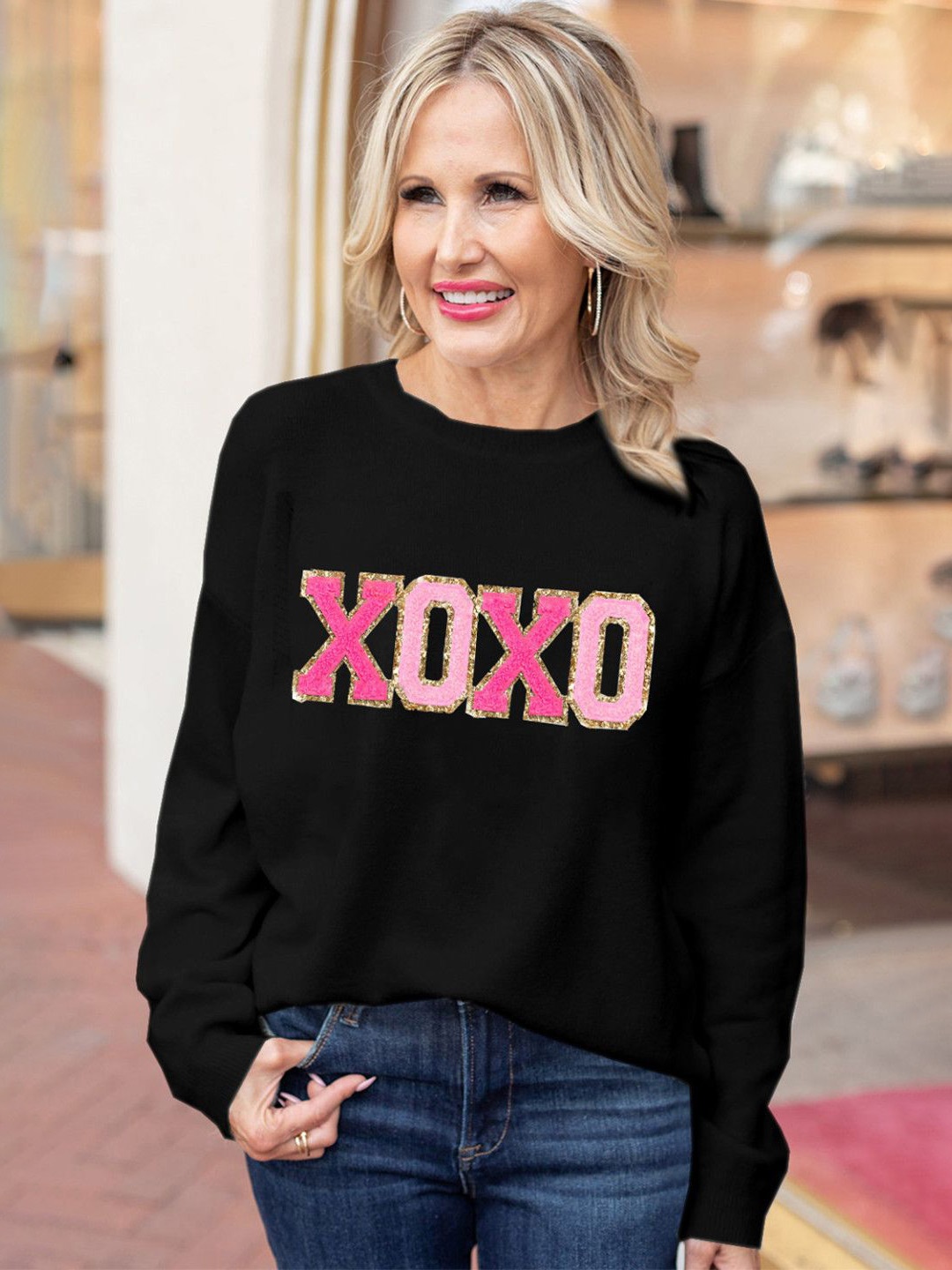 

StyleCast Women Typography Printed Pullover Sweaters, Black
