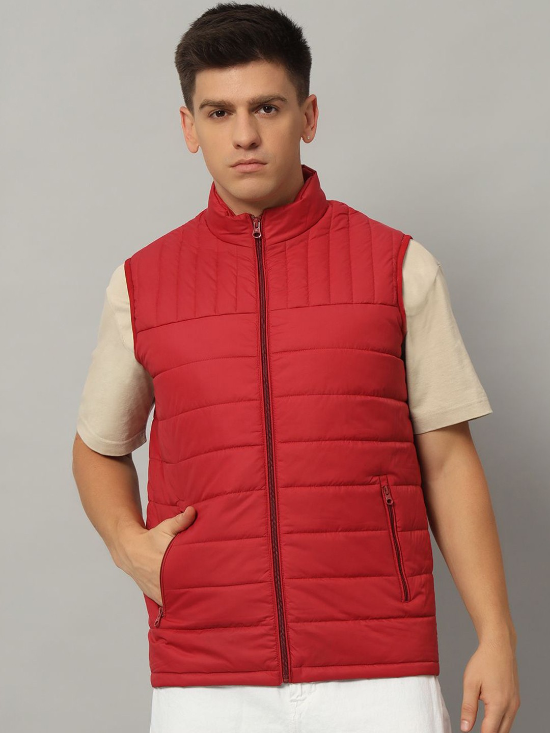 

AR-FIT Men Lightweight Sleeveless Jacket, Maroon