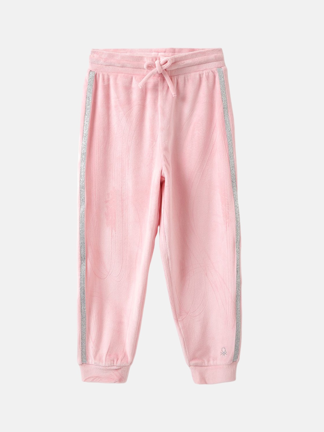 

United Colors of Benetton Girls Striped Mid-Rise Joggers, Pink