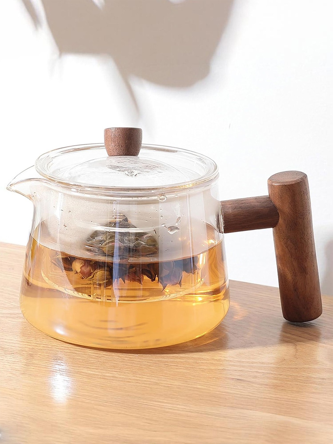 

Ekhasa Transparent Borosilicate Glass Tea Kettle with Strainer-520ml