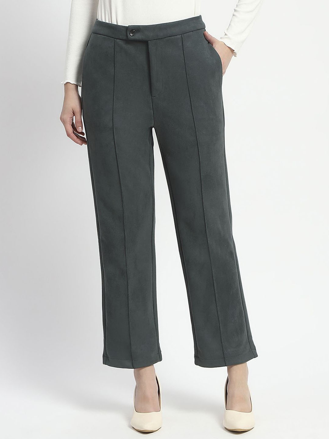 

Madame Women Mid-Rise Trousers, Green