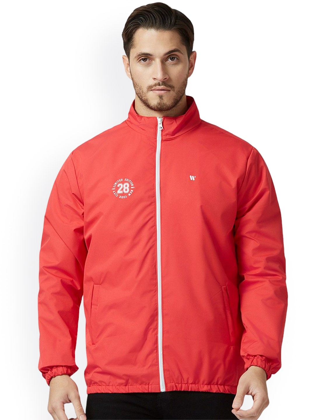 

Zeel Men Solid Windcheater Sporty Jacket, Red