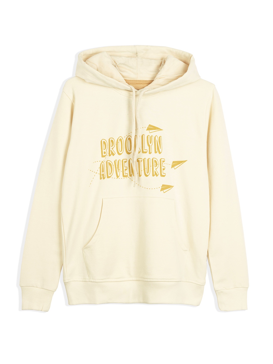 

CRAZYPENGUIN ELITE Boys Typography Printed Hooded Sweatshirt, Yellow