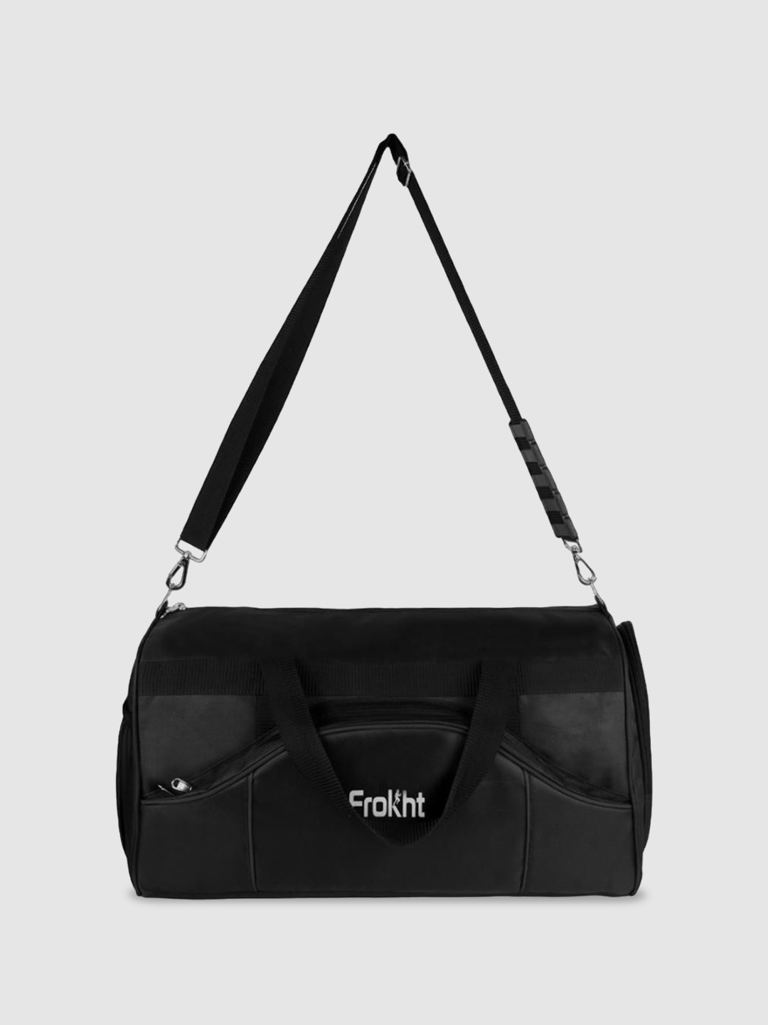 

Frokht Printed Large Gym Duffel Bag With Detachable Strap 42 L, Black