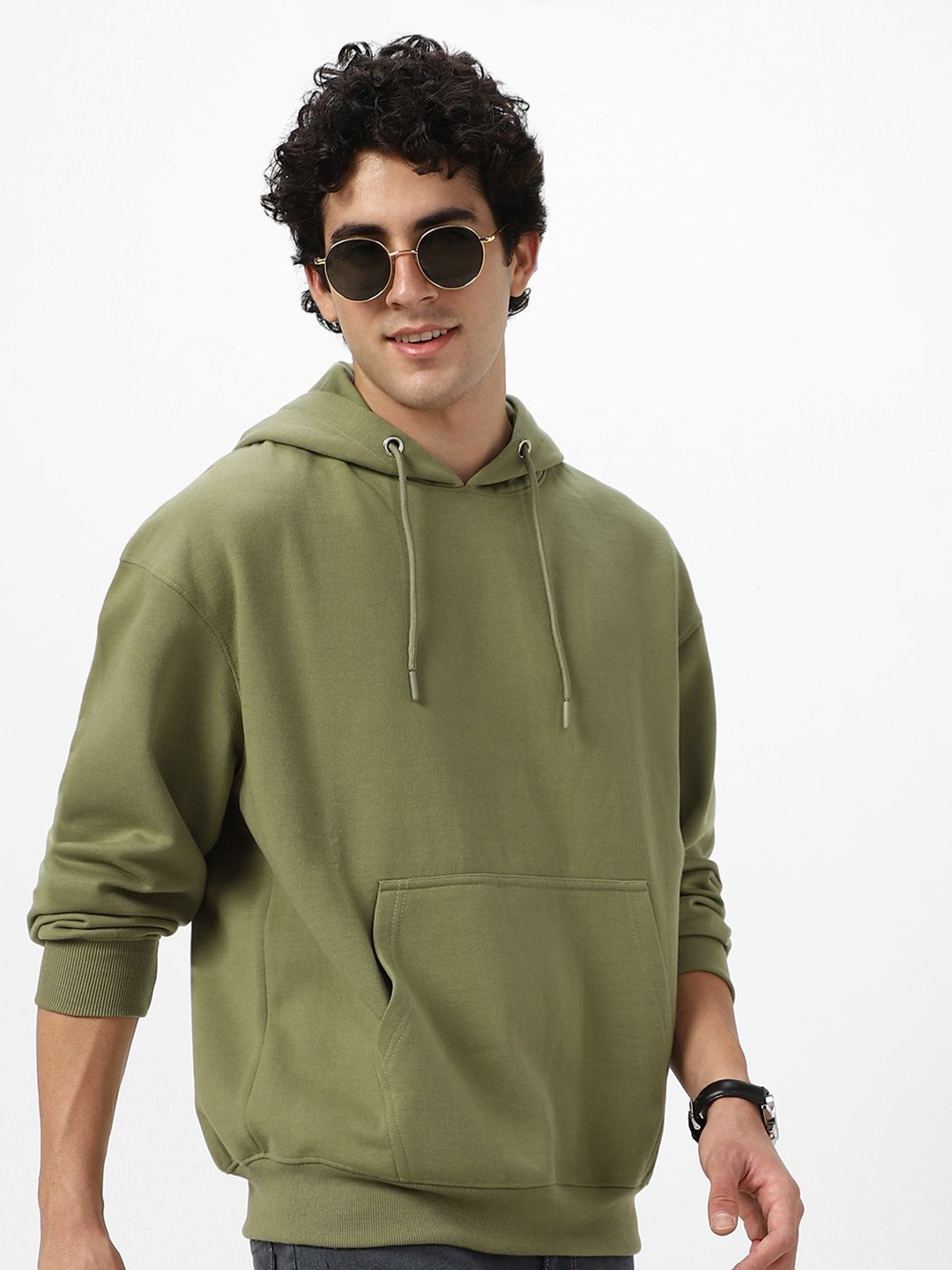 

Urbano Fashion Men Hooded Pullover Sweatshirt, Green