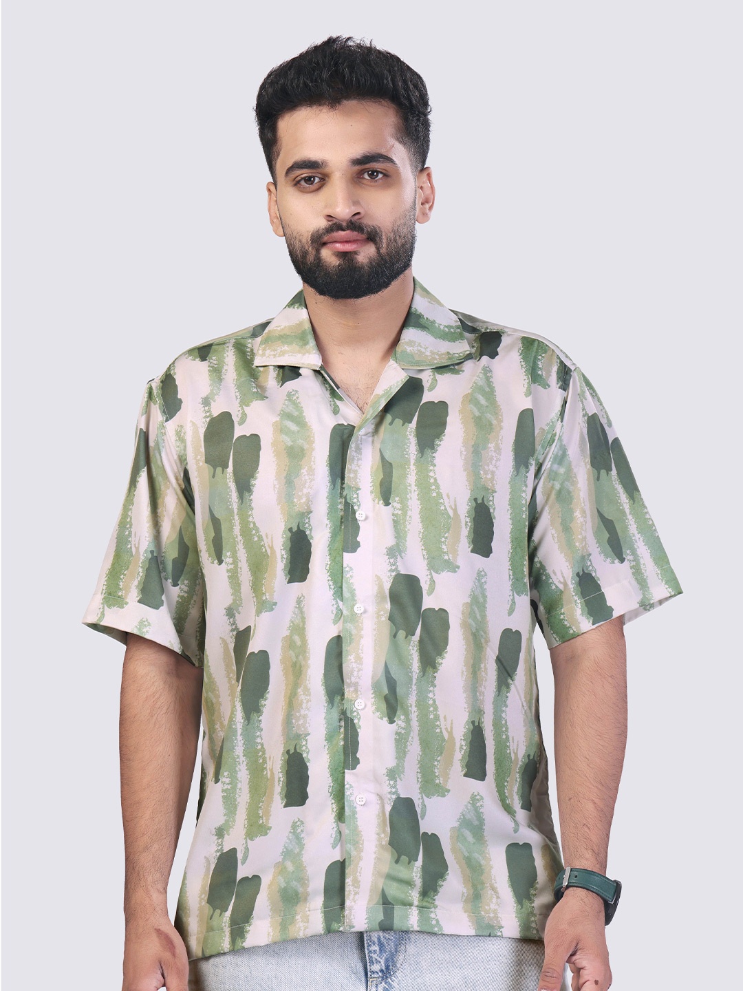 

Cultura Studio Men Comfort Printed Casual Shirt, Green