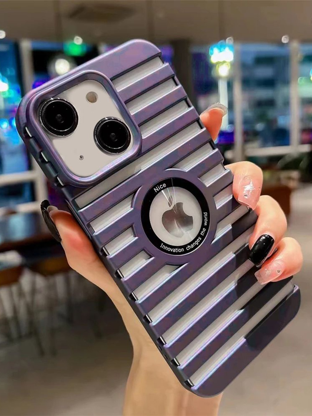 

Luxury Kase Solid Printed iPhone 13 Back Case Mobile Accessories, Purple