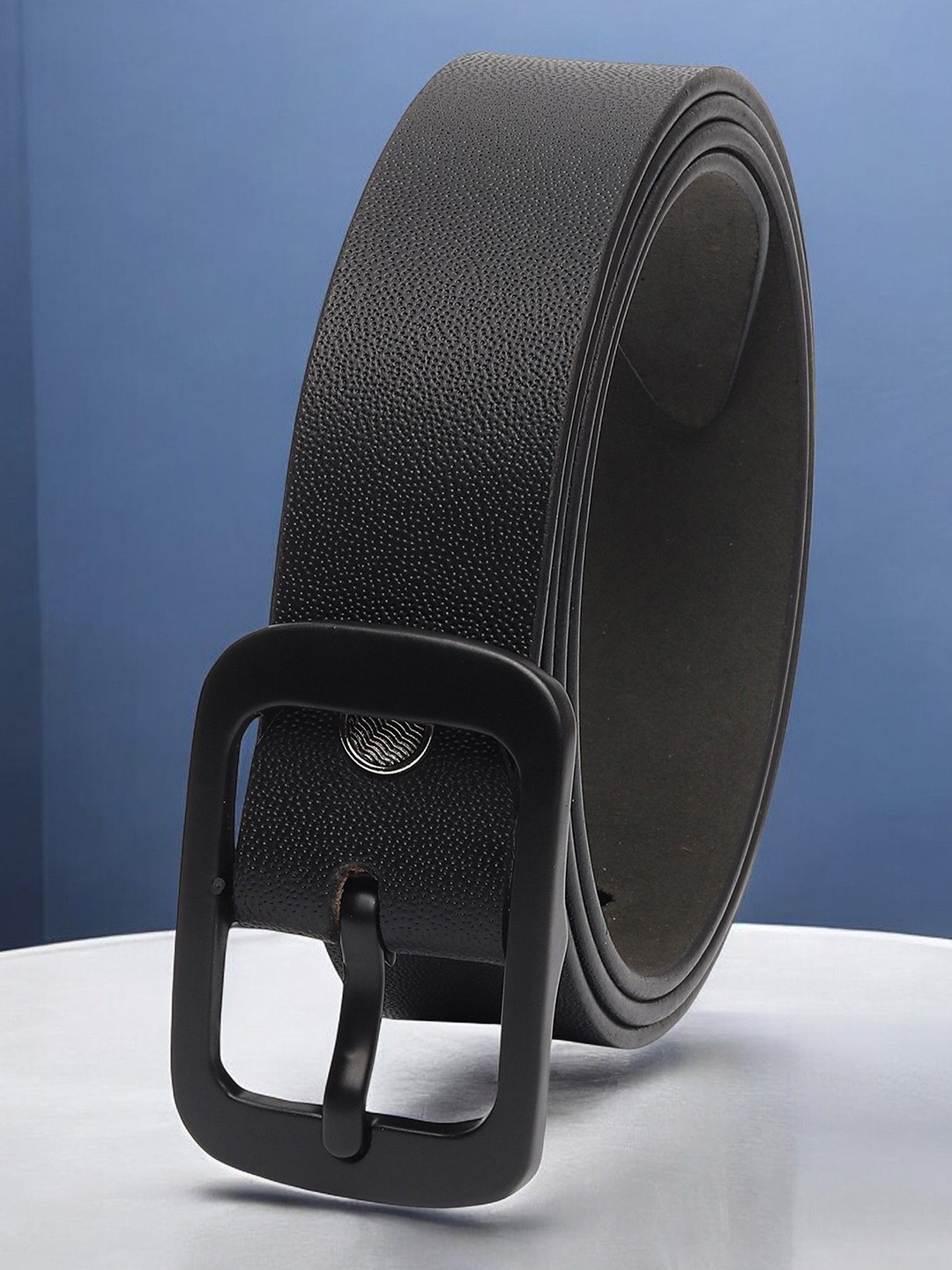

The Roadster Lifestyle Co Men Textured Leather Formal Belt, Black