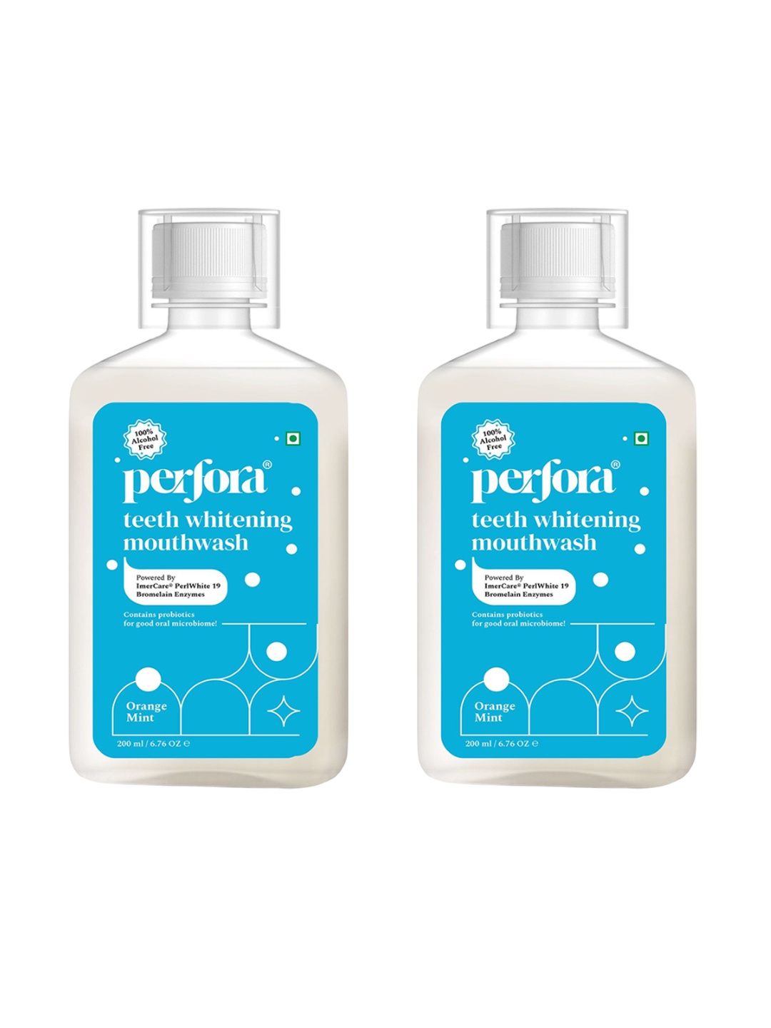 

Perfora Set Of 2 Teeth Whitening Mouthwash - Orange Mint - 200 ml Each, Blue