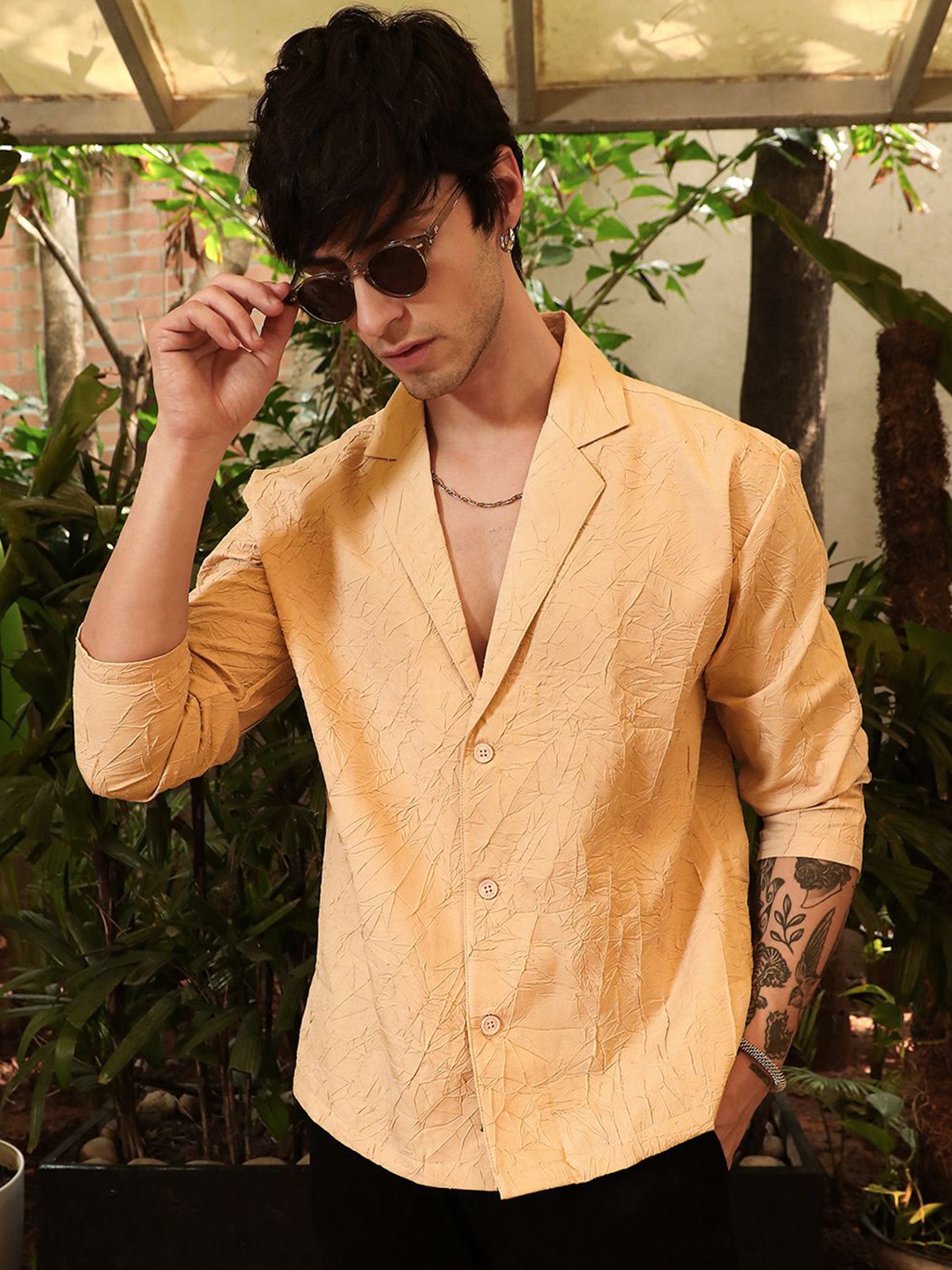 

Campus Sutra Men Comfort Opaque Casual Shirt, Beige