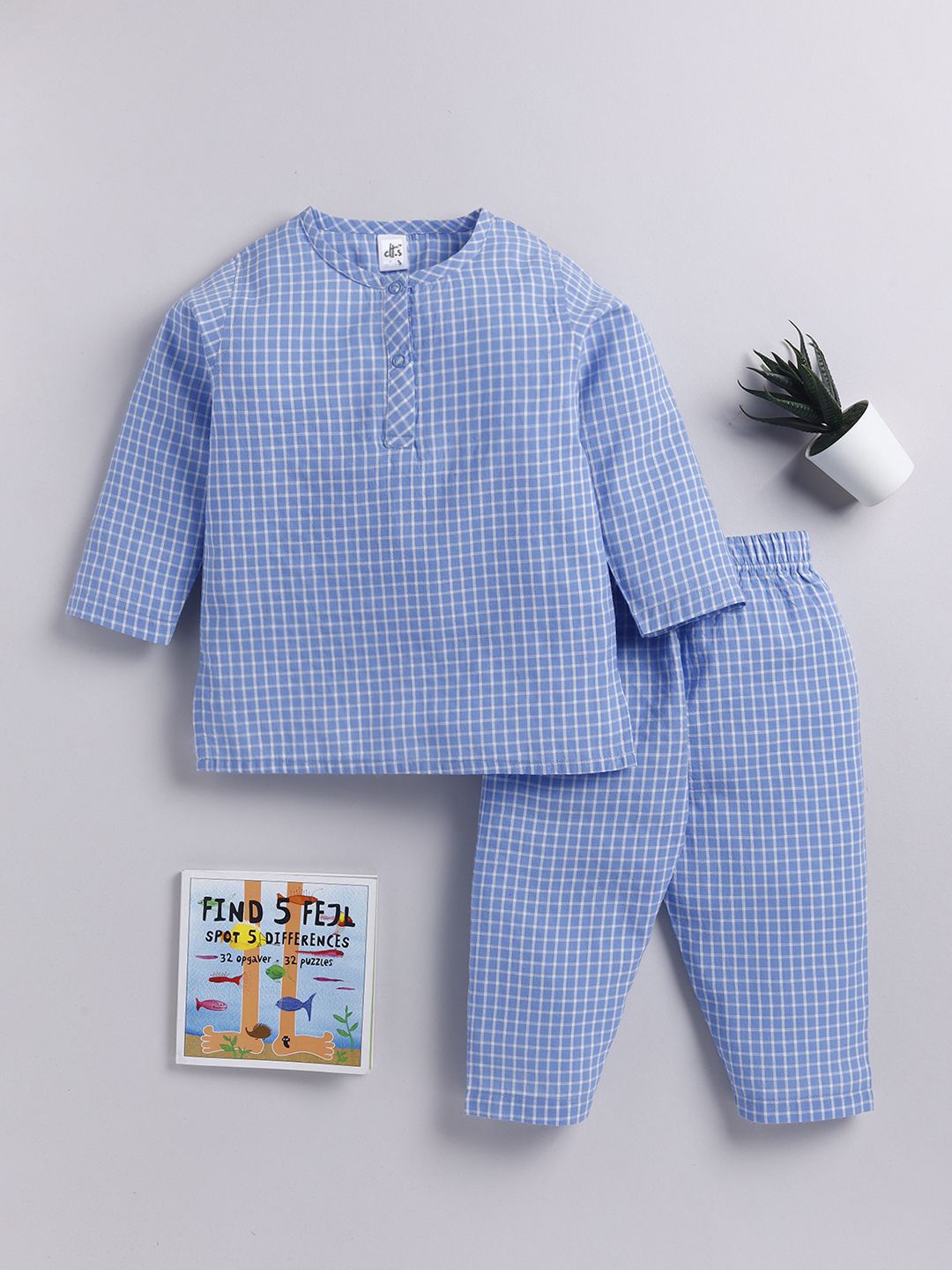 

Clt.s Kids Checked Night suit, Blue