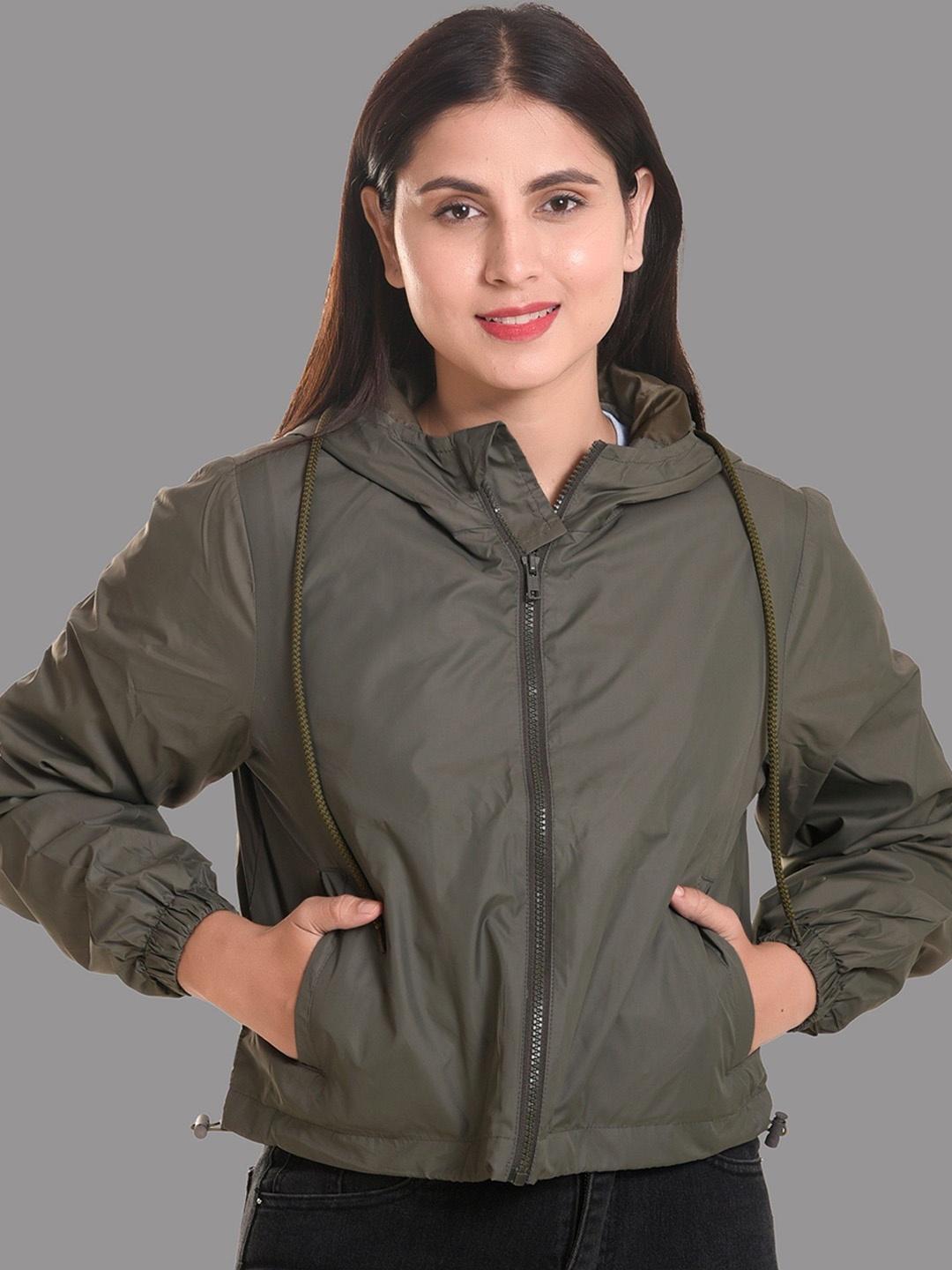 

The Roadster Lifestyle Co Long Sleeve Hooded Outerwear Jacket, Olive
