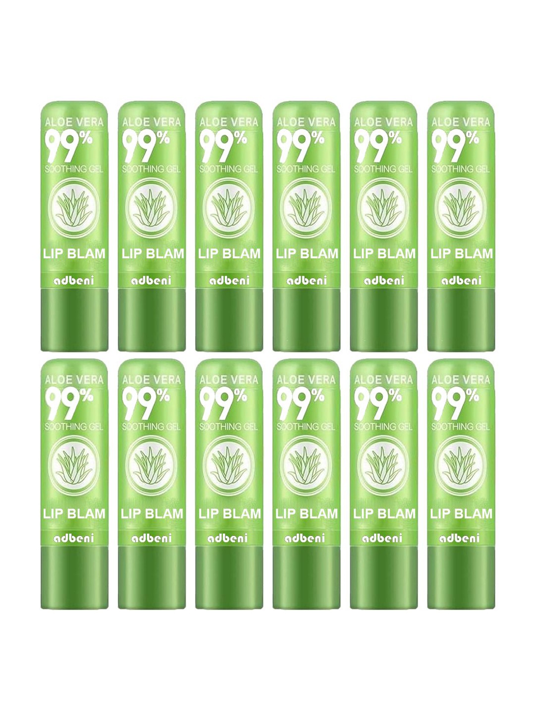 

Adbeni Set Of 12 Aloe Vera Magic Color Changing Lip Balm - 3.5 g Each - Pink