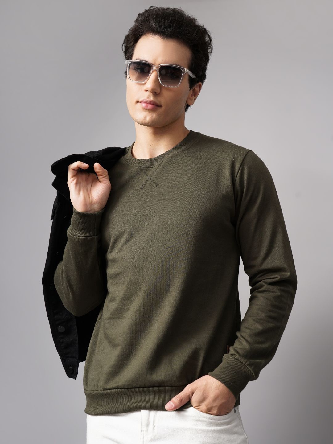 

PAUL STREET Unisex Embroidered Cotton Sweatshirt, Olive