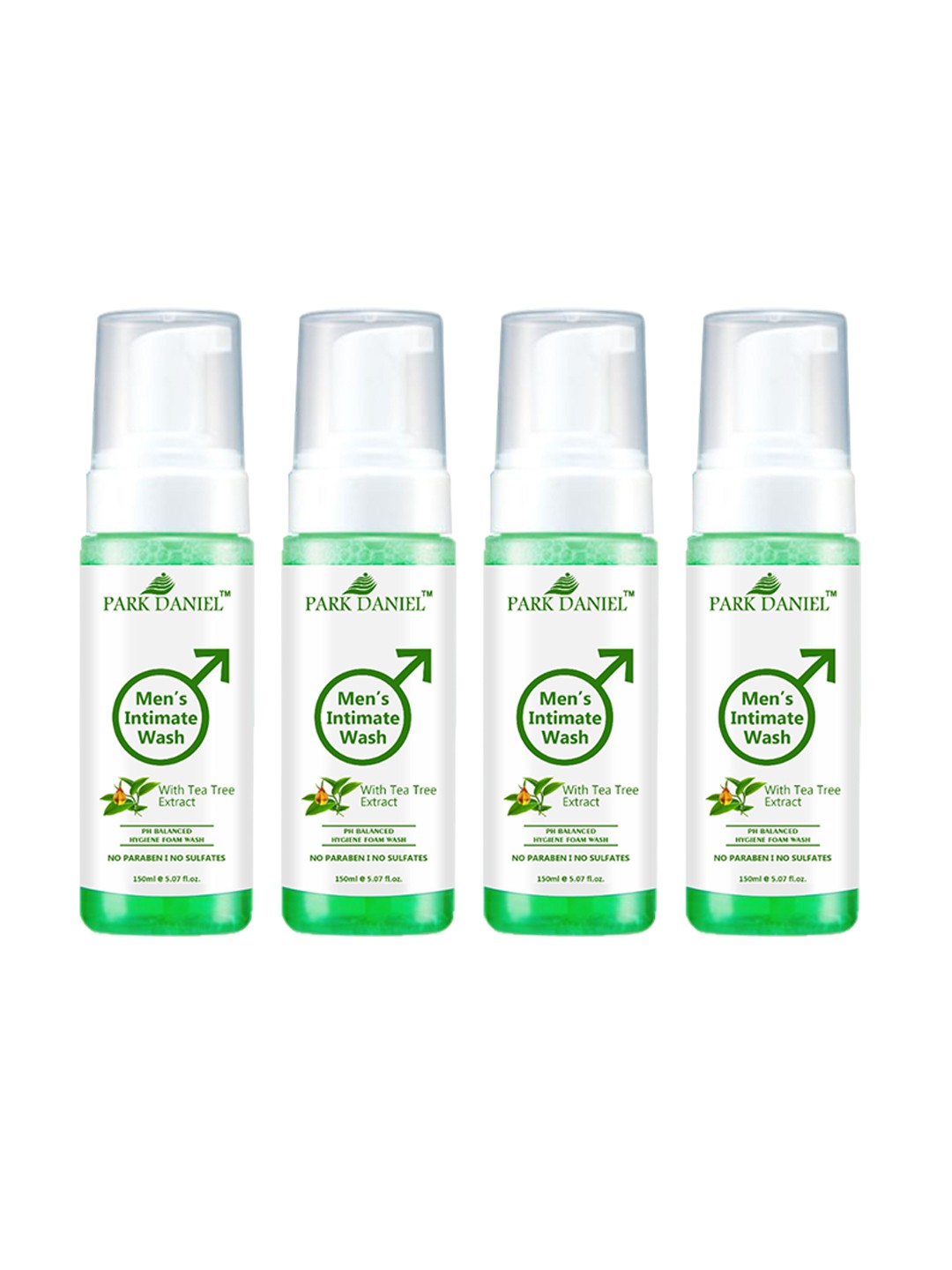 

Park Daniel Set Of 4 Men Intimate Wash With Green Tea Extract- 150 ml Each