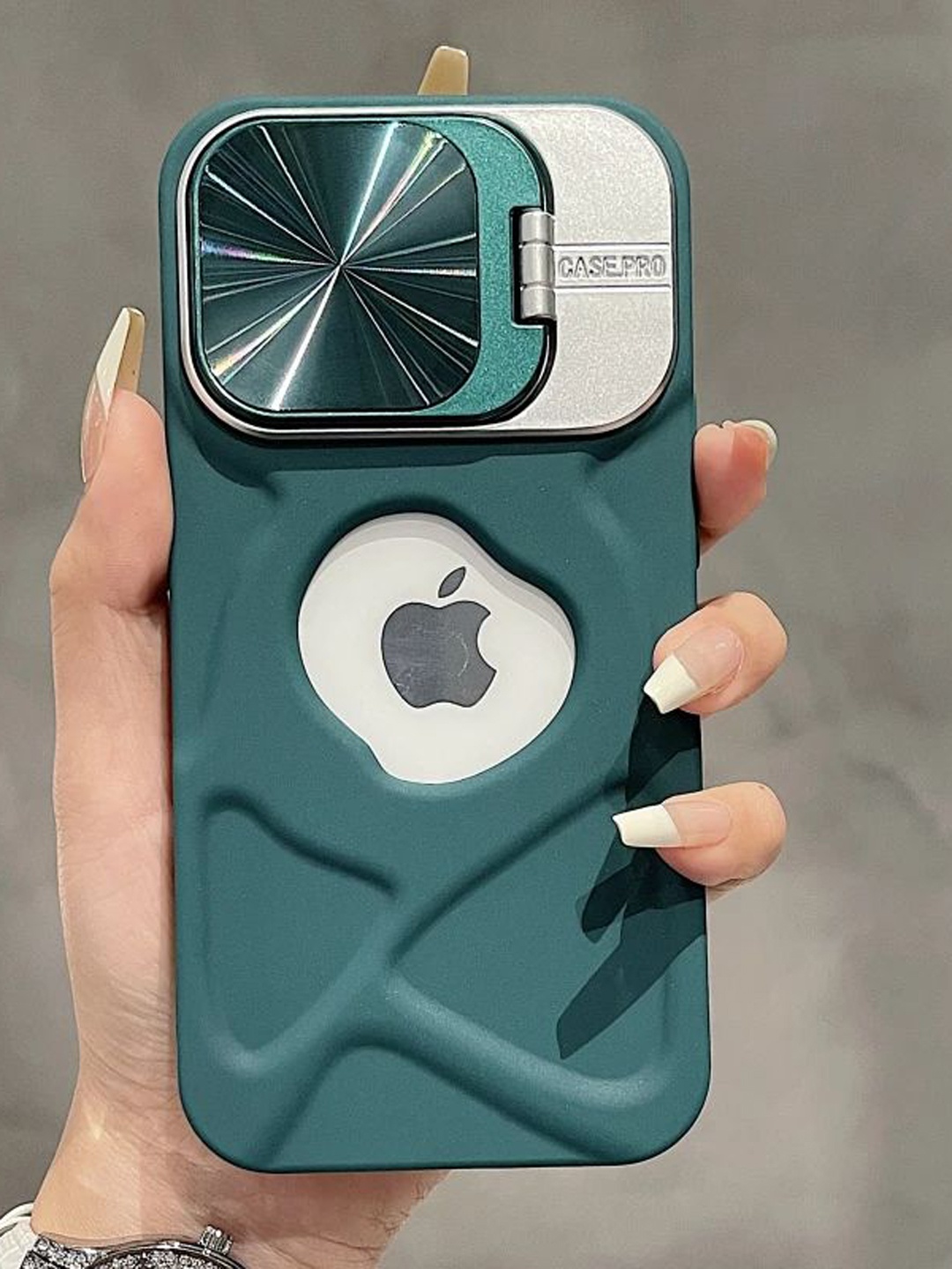 

Luxury Kase Solid Printed iPhone 15 Pro Max Back Case Mobile Accessories, Green