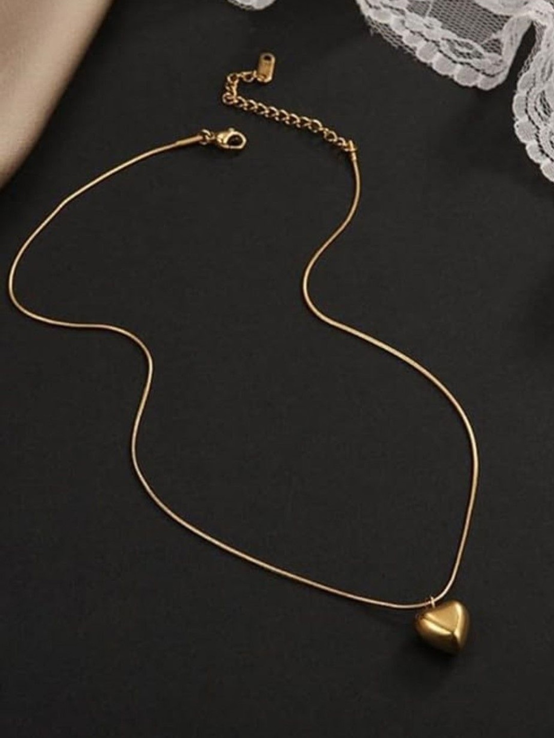 

KRYSTALZ Gold Plated Stainless Steel Heart Shaped Pendant With Chain