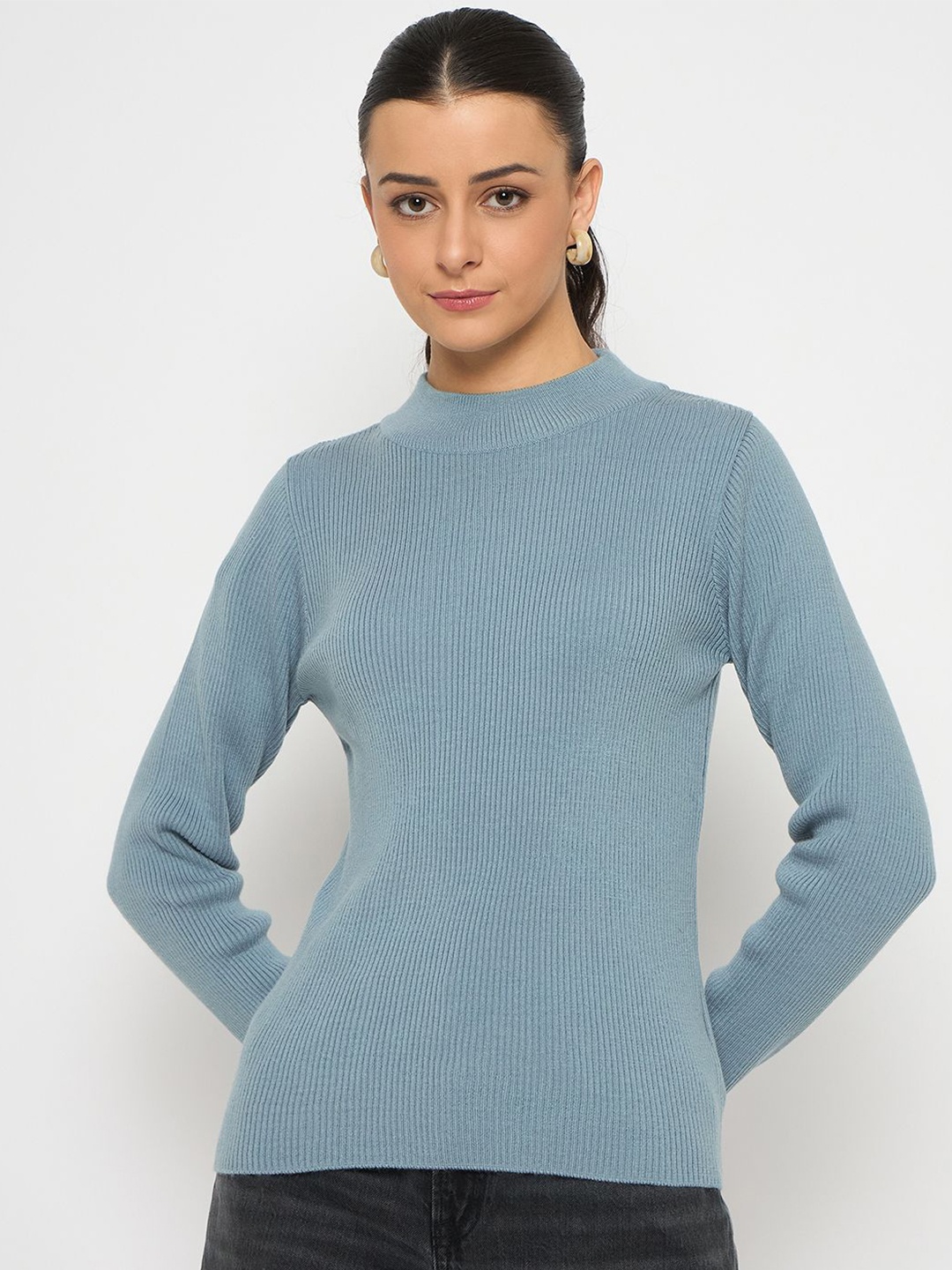 

Madame Women Pullover Sweater, Blue