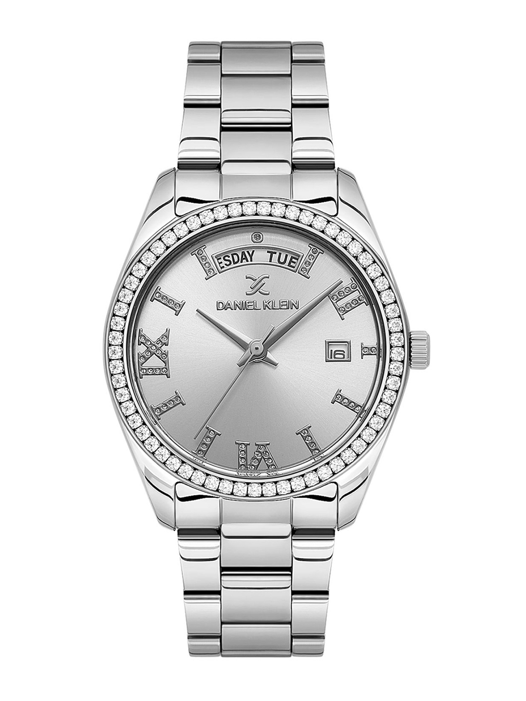 

Daniel Klein Women Embellished Dial & Bracelet Style Straps Analogue Watch DK.1.13771-1, Silver