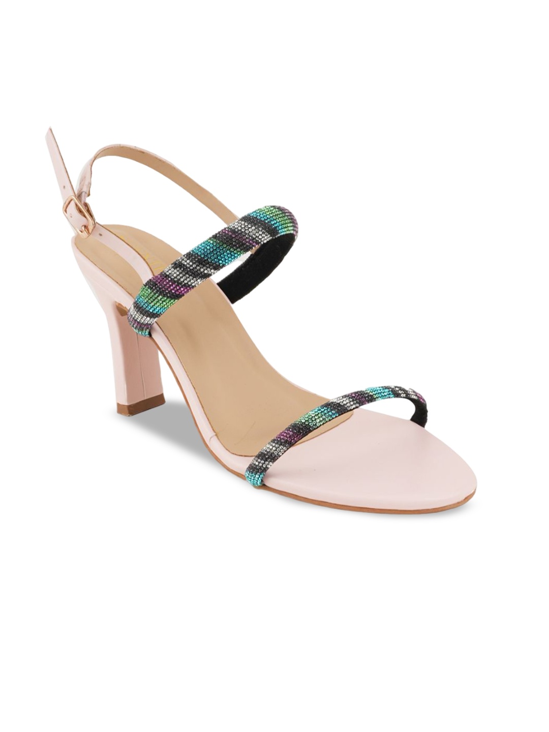 

SCENTRA Women Embellished Block Heels Sandals, Pink
