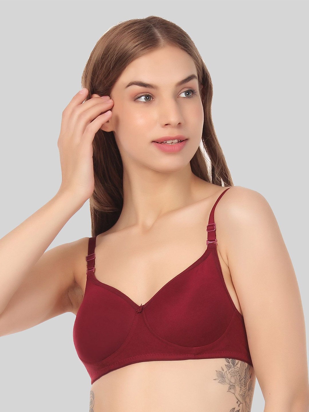 

Designer Bugs Women T-Shirt Non Padded Medium Coverage Bra, Maroon