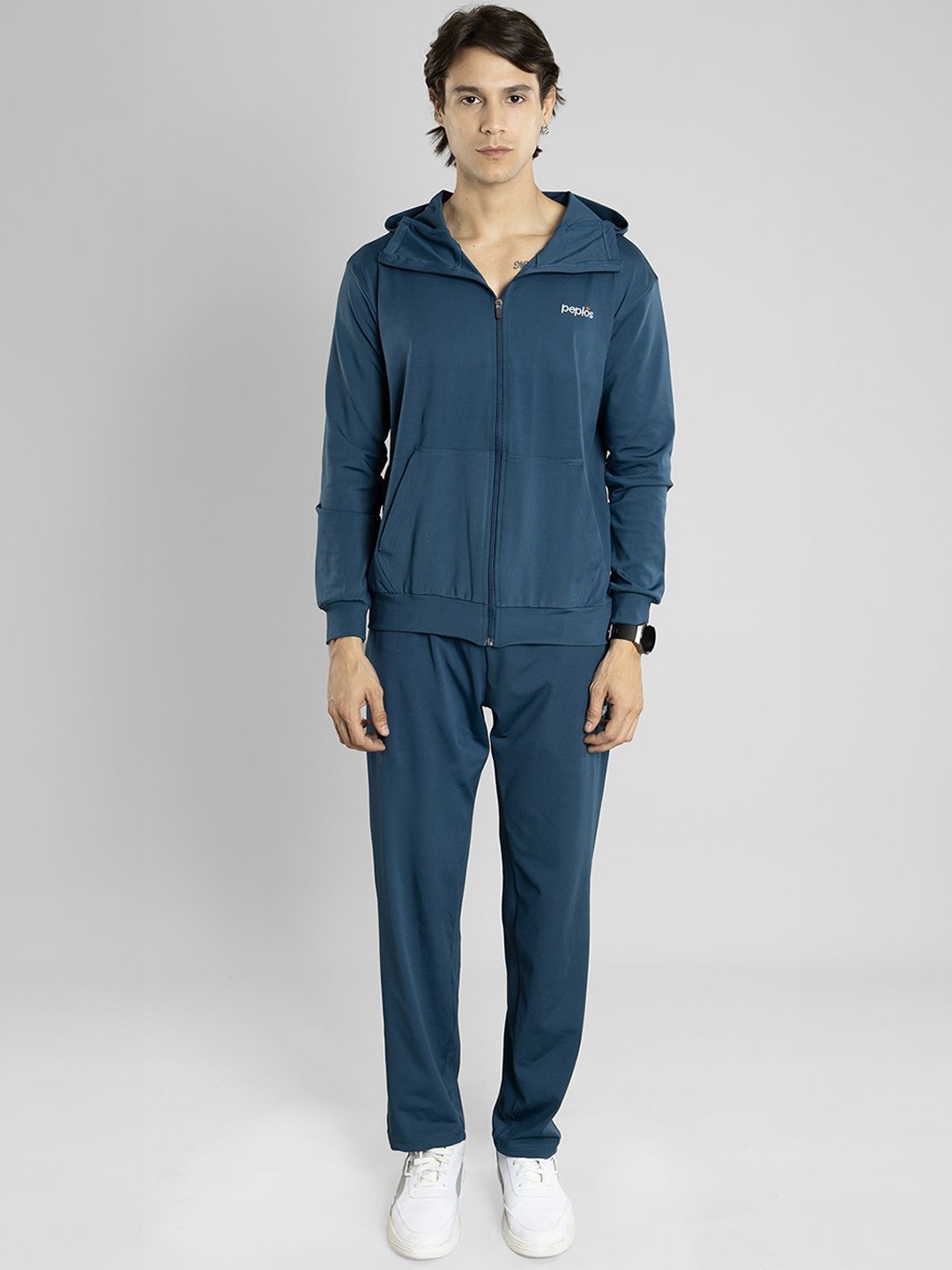 

PEPLOS Men Rapid-Dry Hooded Tracksuit, Navy blue