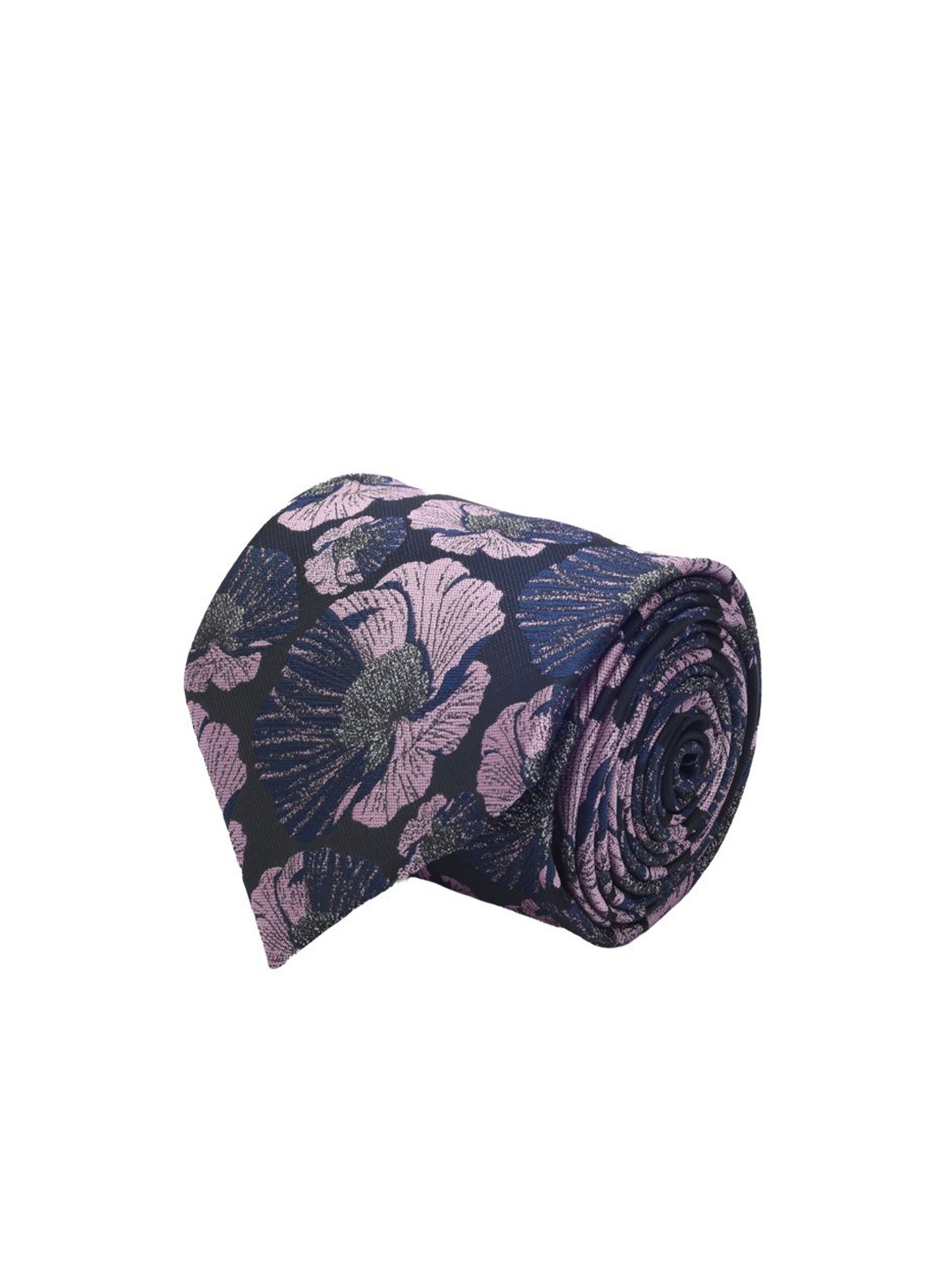 

Cazzano Men Floral Printed Open Tip Tie, Black