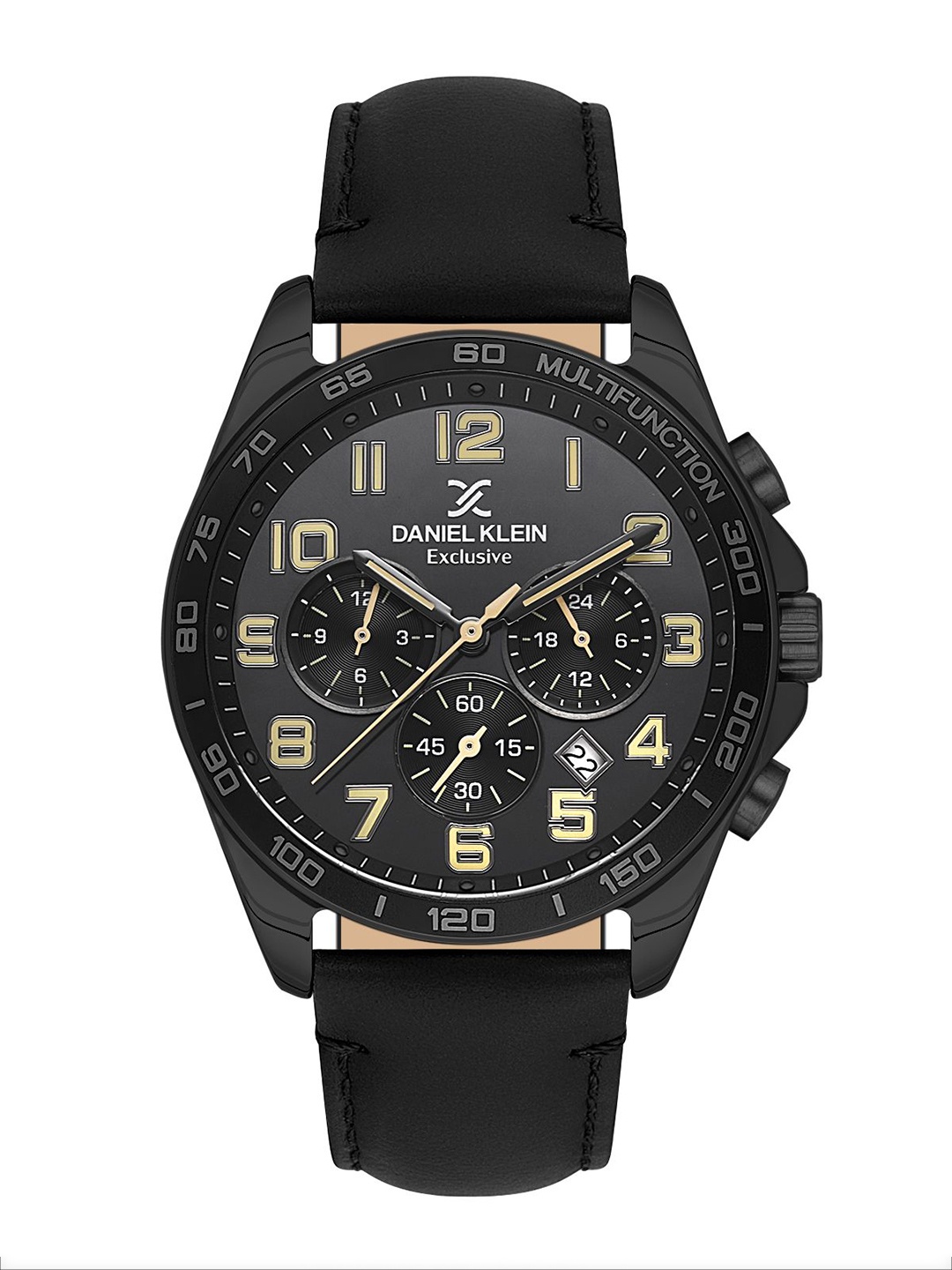 

Daniel Klein Men Embellished Dial & Leather Straps Analogue Watch DK.1.13843-4, Black