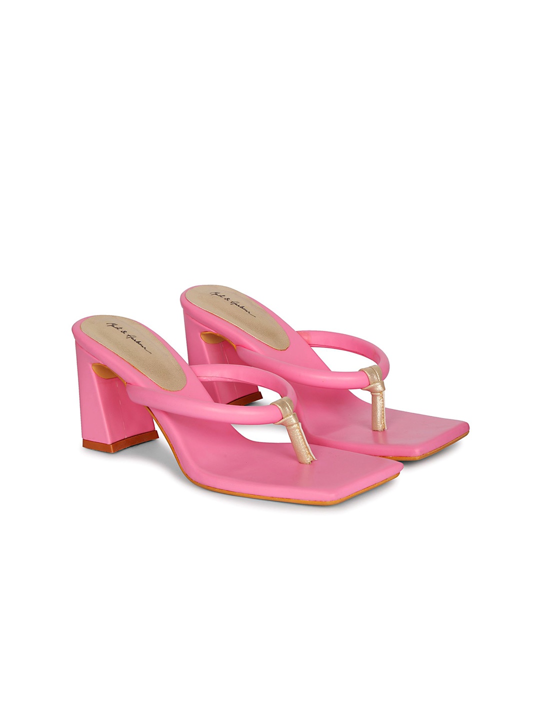 

Mast & Harbour Women Open Toe Block Heel Sandals, Pink