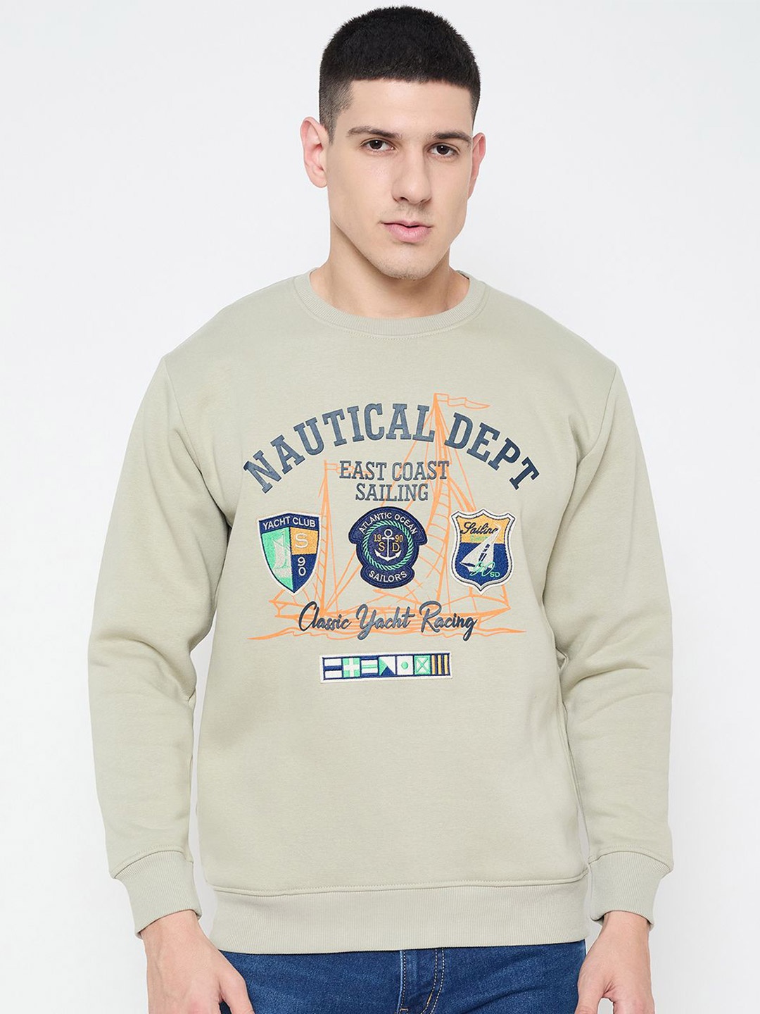 

Duke Men Graphic Printed Sweatshirt, Olive