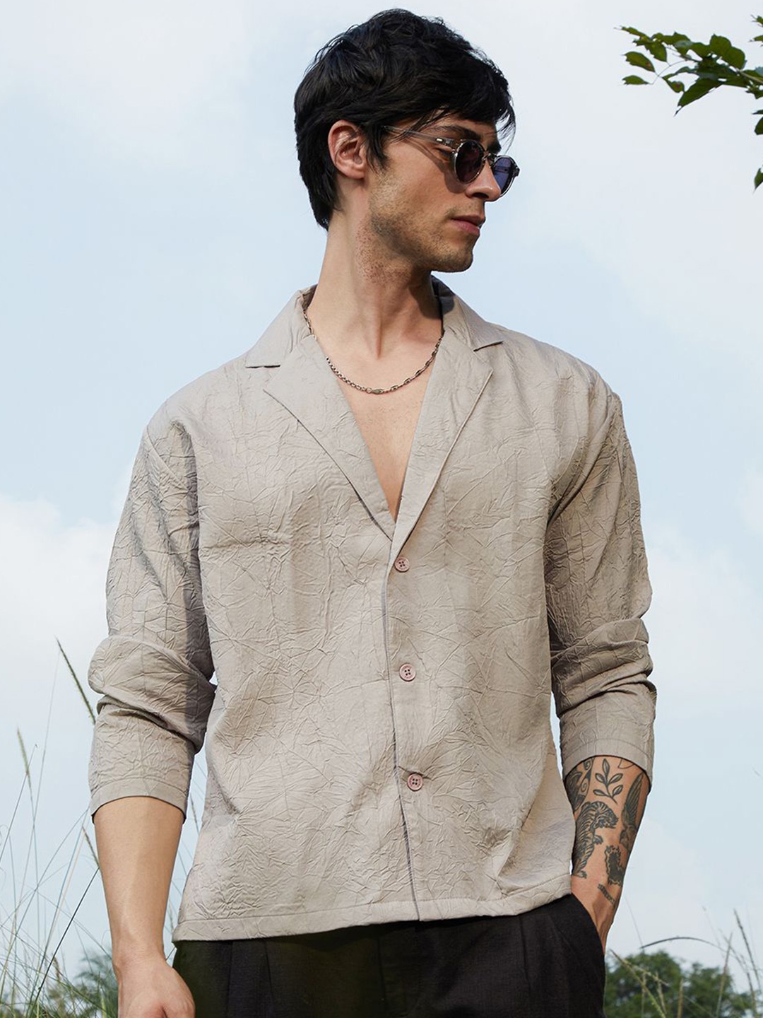 

Campus Sutra Men Comfort Casual Shirt, Beige