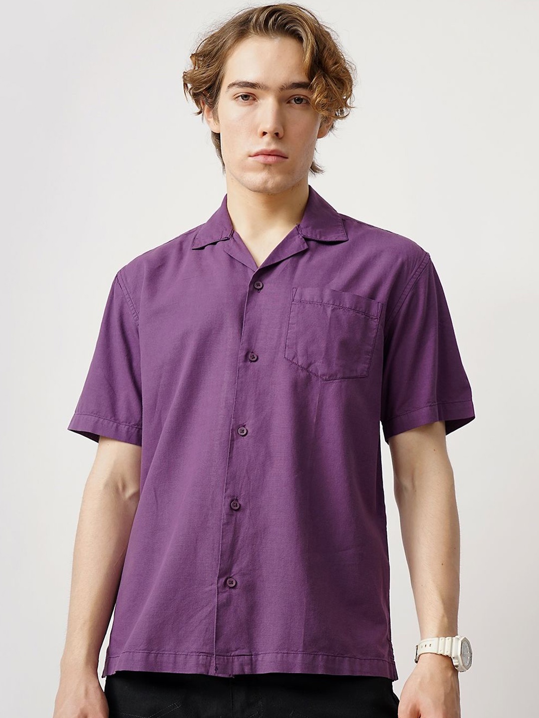 

British Club Men Classic Fit Casual Shirt, Purple