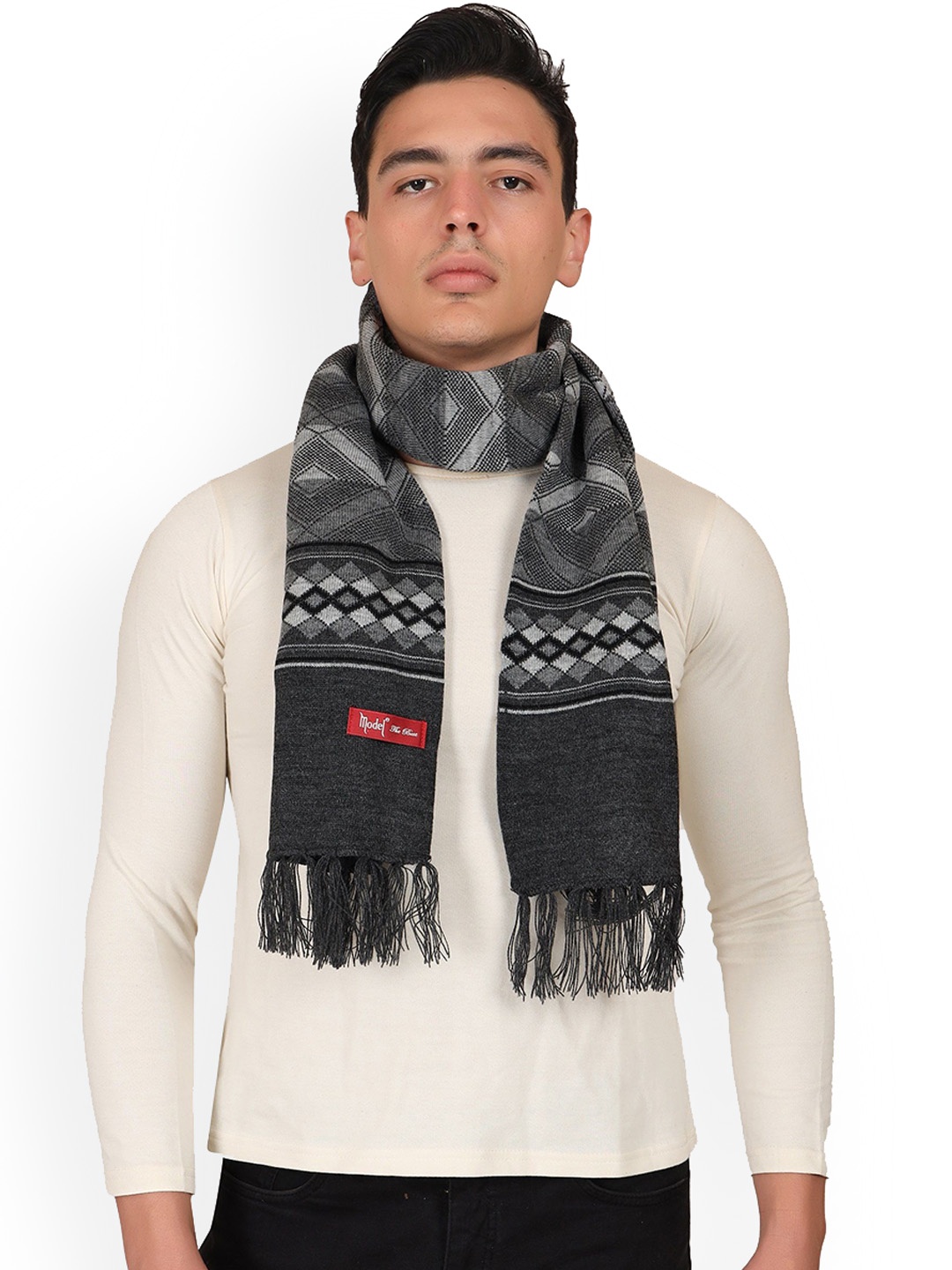 

Model Men Merino Wool Mufflers, Grey melange